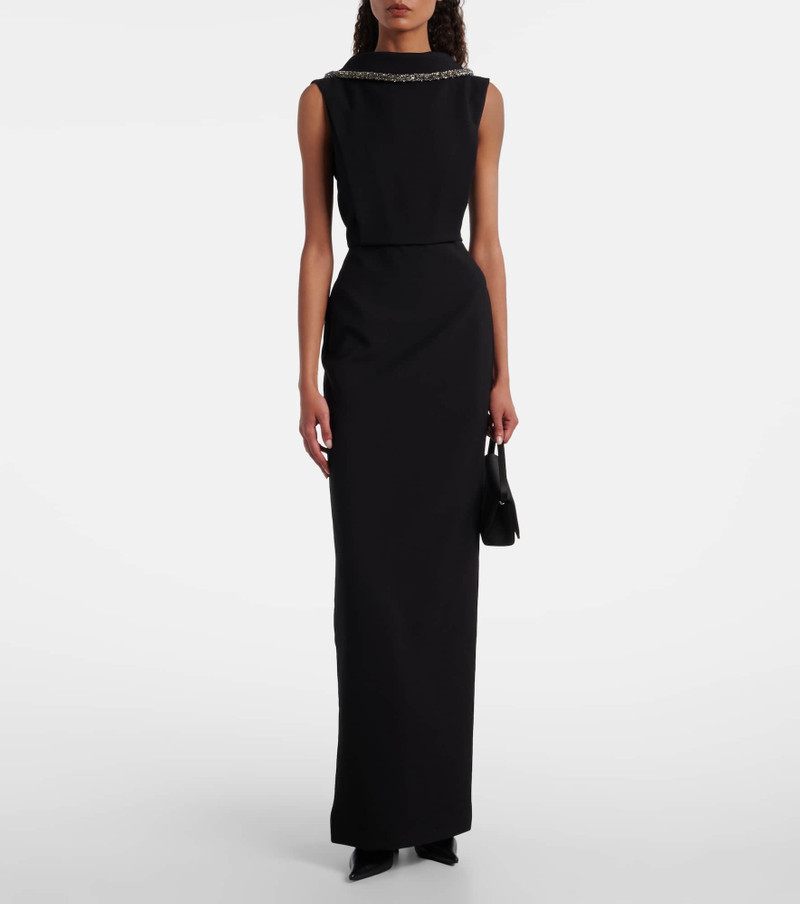 ROLAND MOURET Embellished crêpe gown outlook