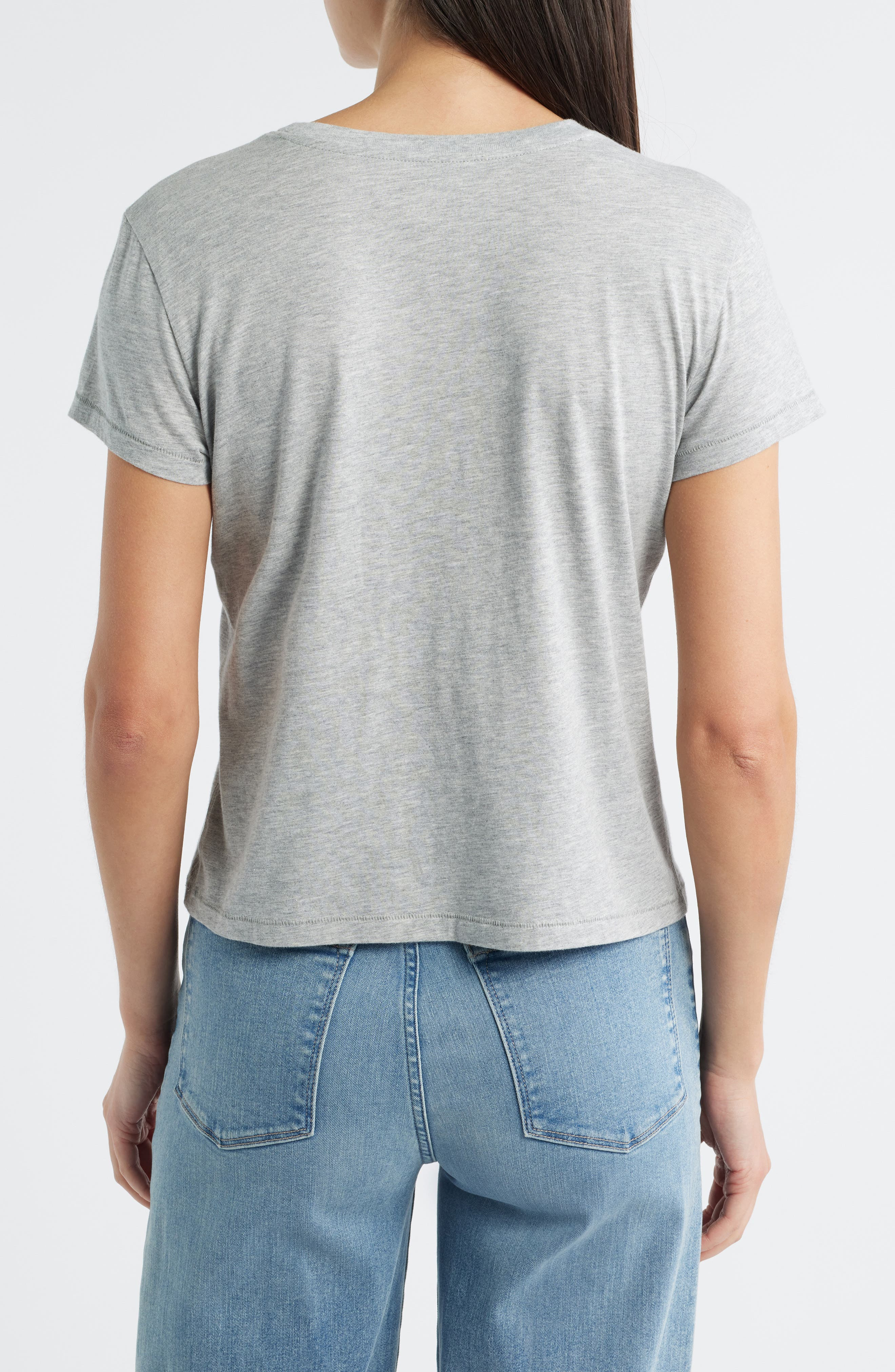 FRAME The Supima® Cotton Baby Tee in Heather Grey at Nordstrom - 2