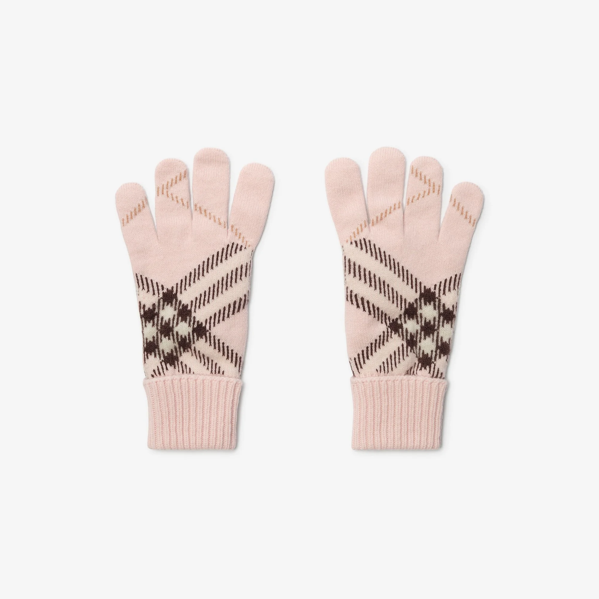 Check Cashmere Blend Gloves - 1