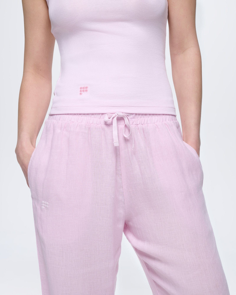 Womens Linen Trousers - Light Lilac 4