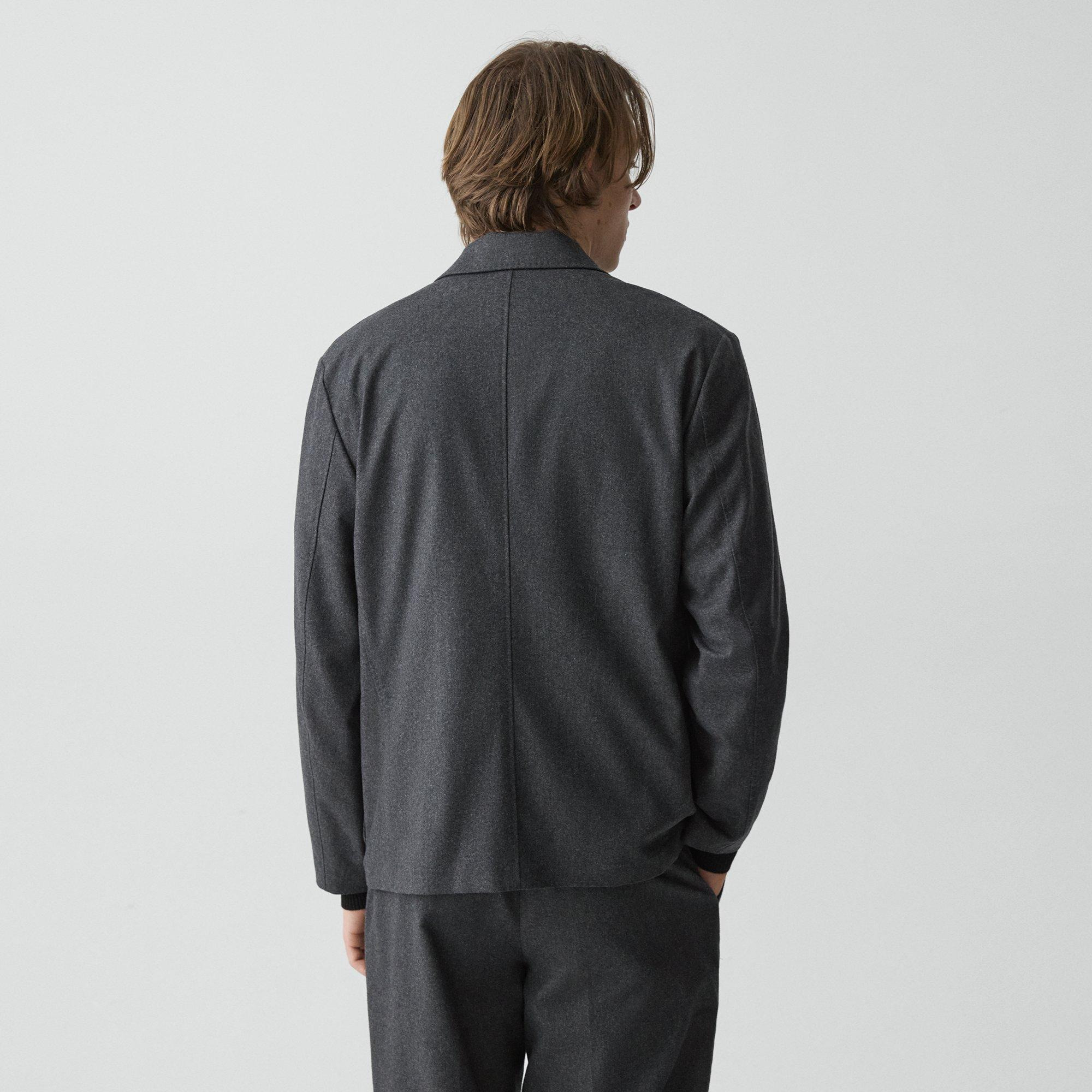 Three-Button Blazer in Cashmere-Blend Flannel - 4