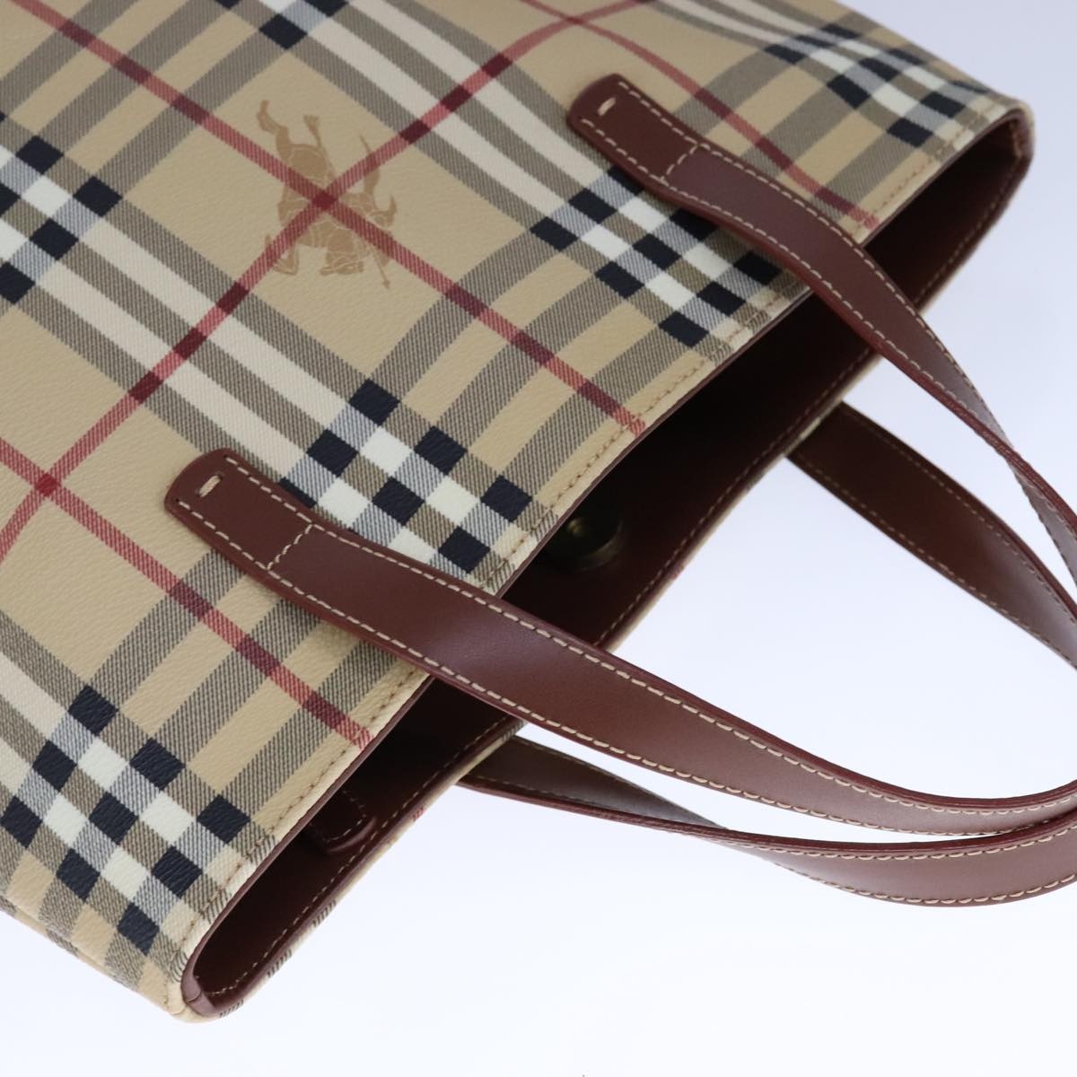 Burberry Nova Check Tote Bag Pvc Leather Beige - 6
