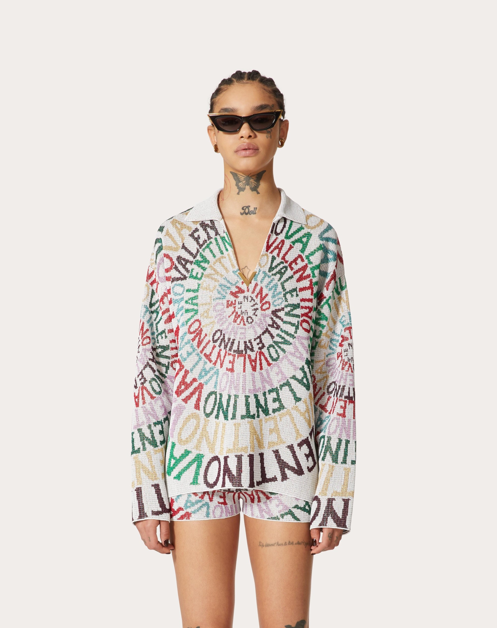 VALENTINO LOOP JACQUARD LUREX SWEATER - 3