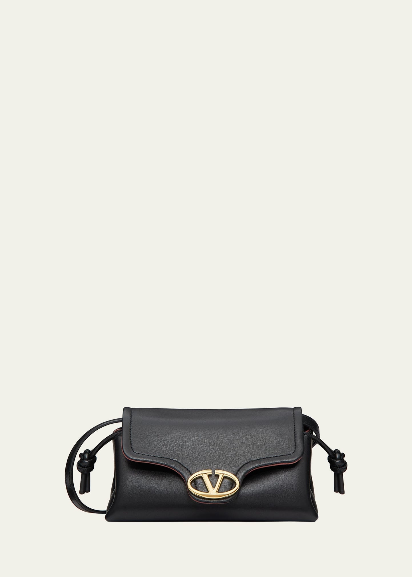 Mini VLOGO Drawstring Leather Shoulder Bag - 1