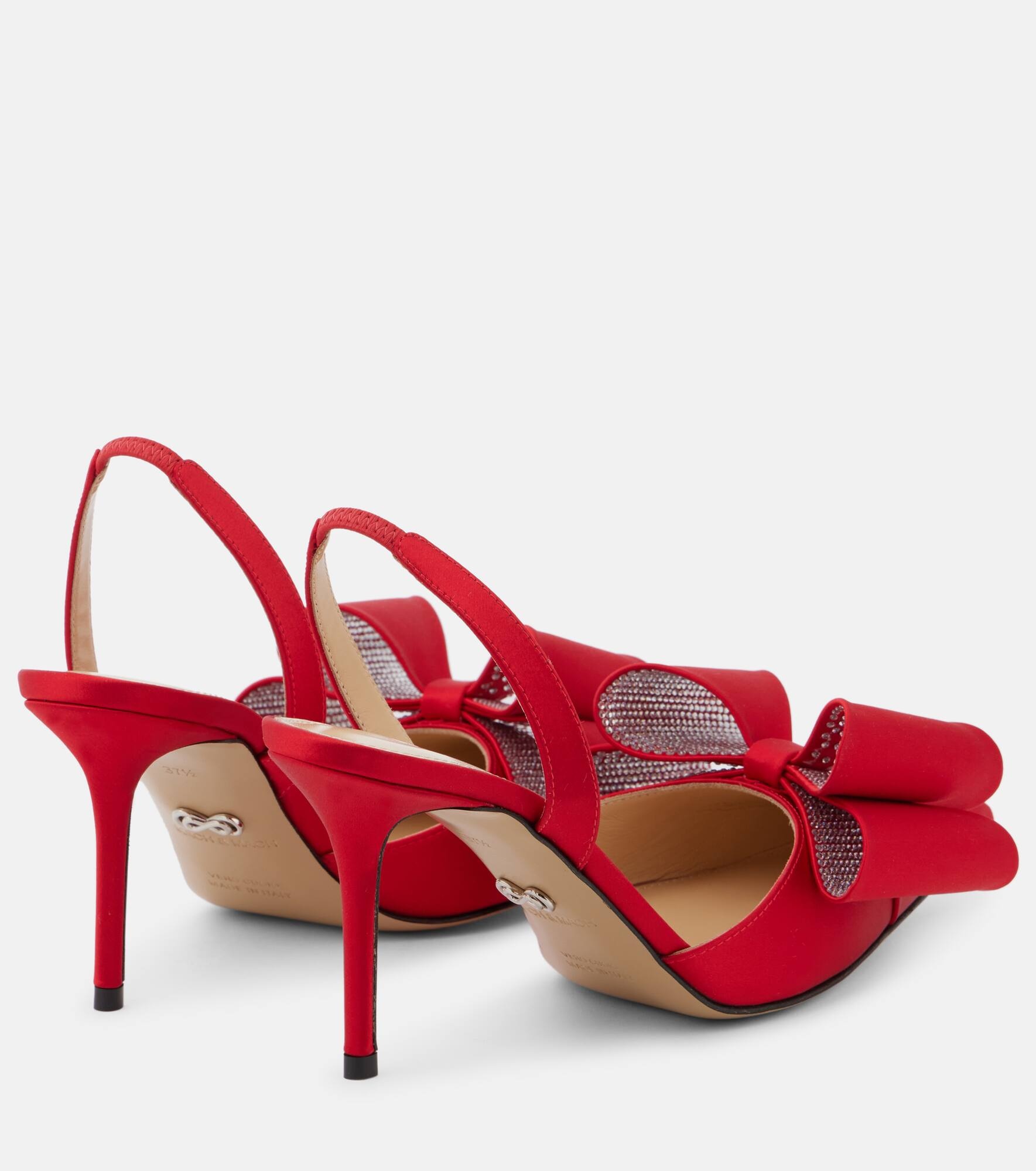 Le Cadeau 85 bow-detail satin pumps - 3