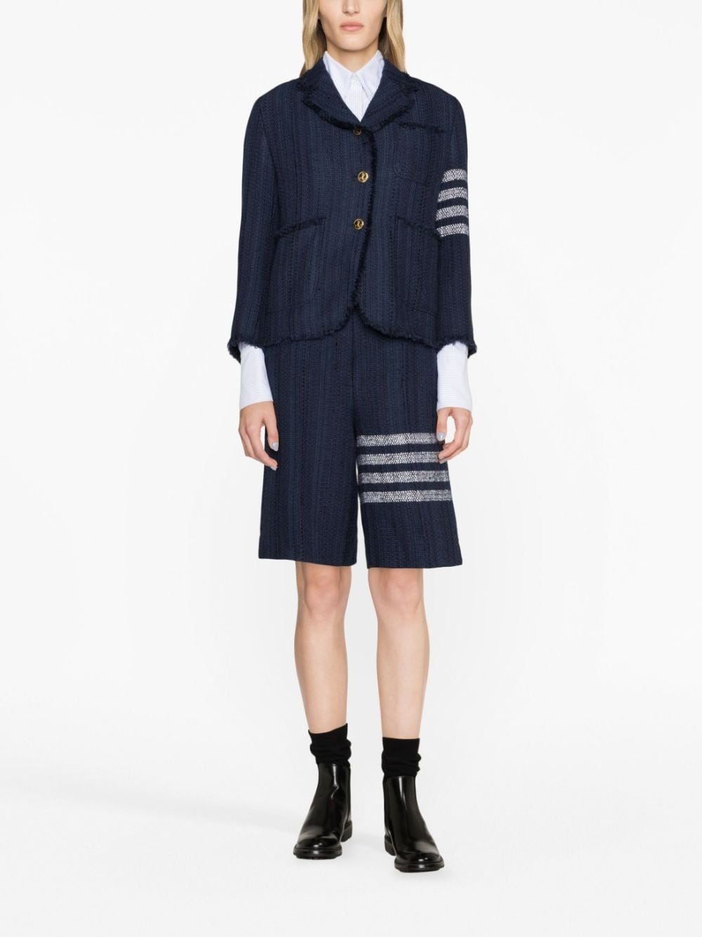 4 Bar-stripe tweed jacket - 2