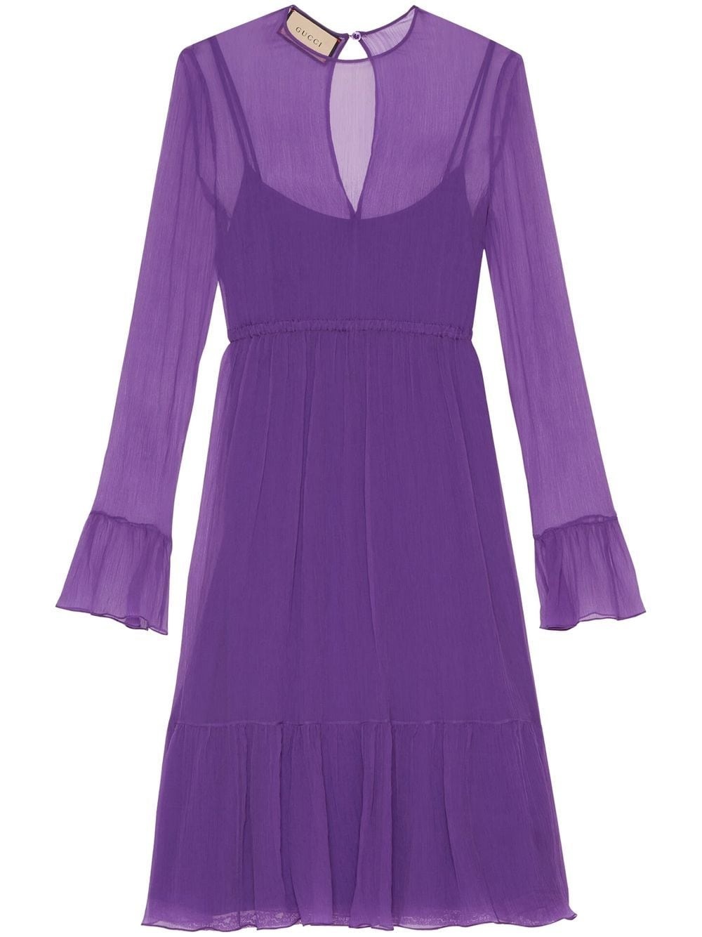 silk chiffon midi dress - 1