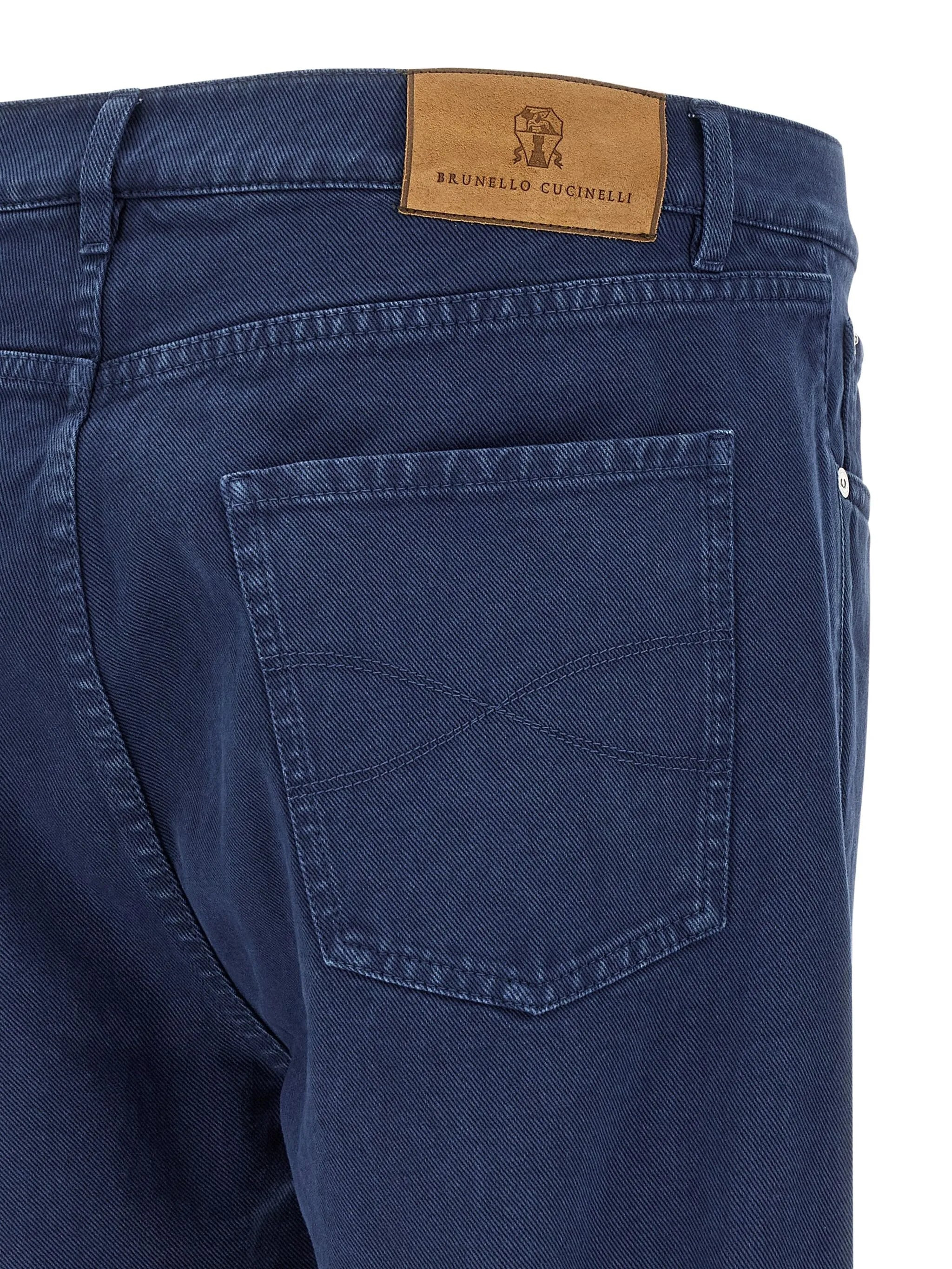 Brunello Cucinelli Garment-dyed Logo-patch Jeans - 3
