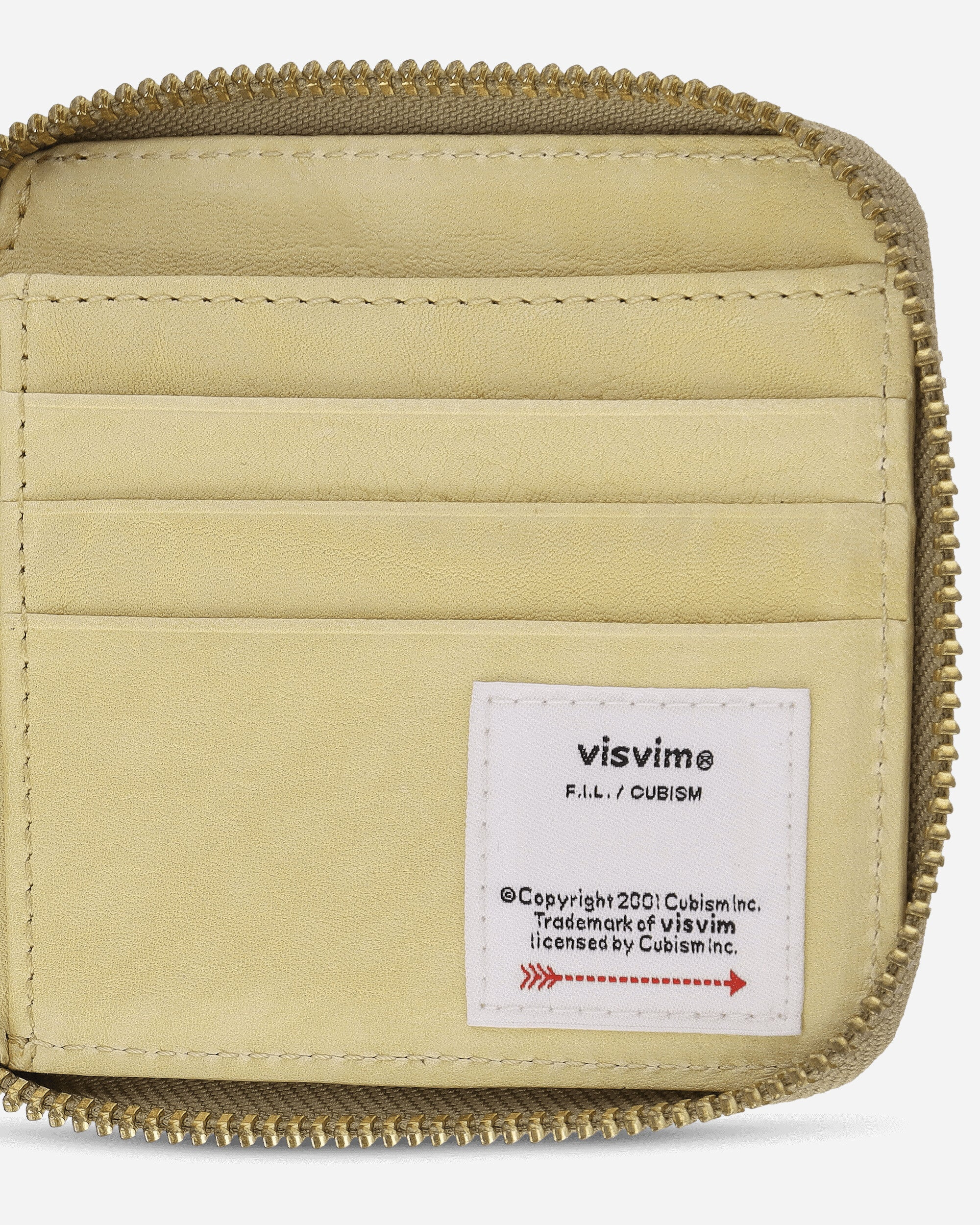 Leather Bi-Fold Wallet Beige - 5