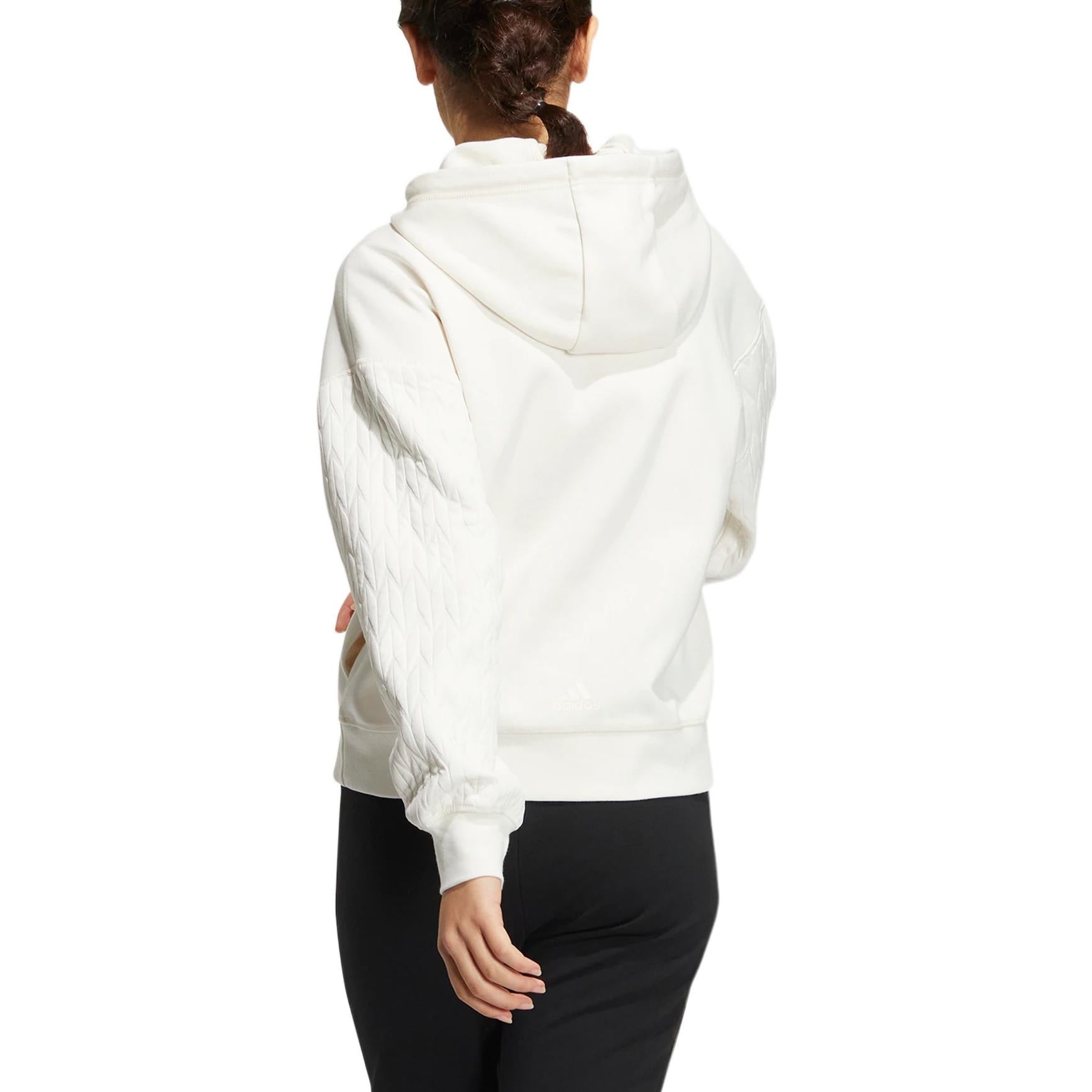 (WMNS) adidas Met Hoodie 'White' HM7104 - 3