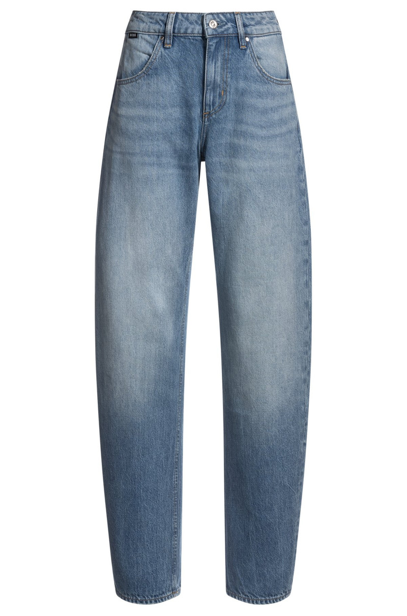 BARREL-LEG JEANS IN BLUE RIGID DENIM 1