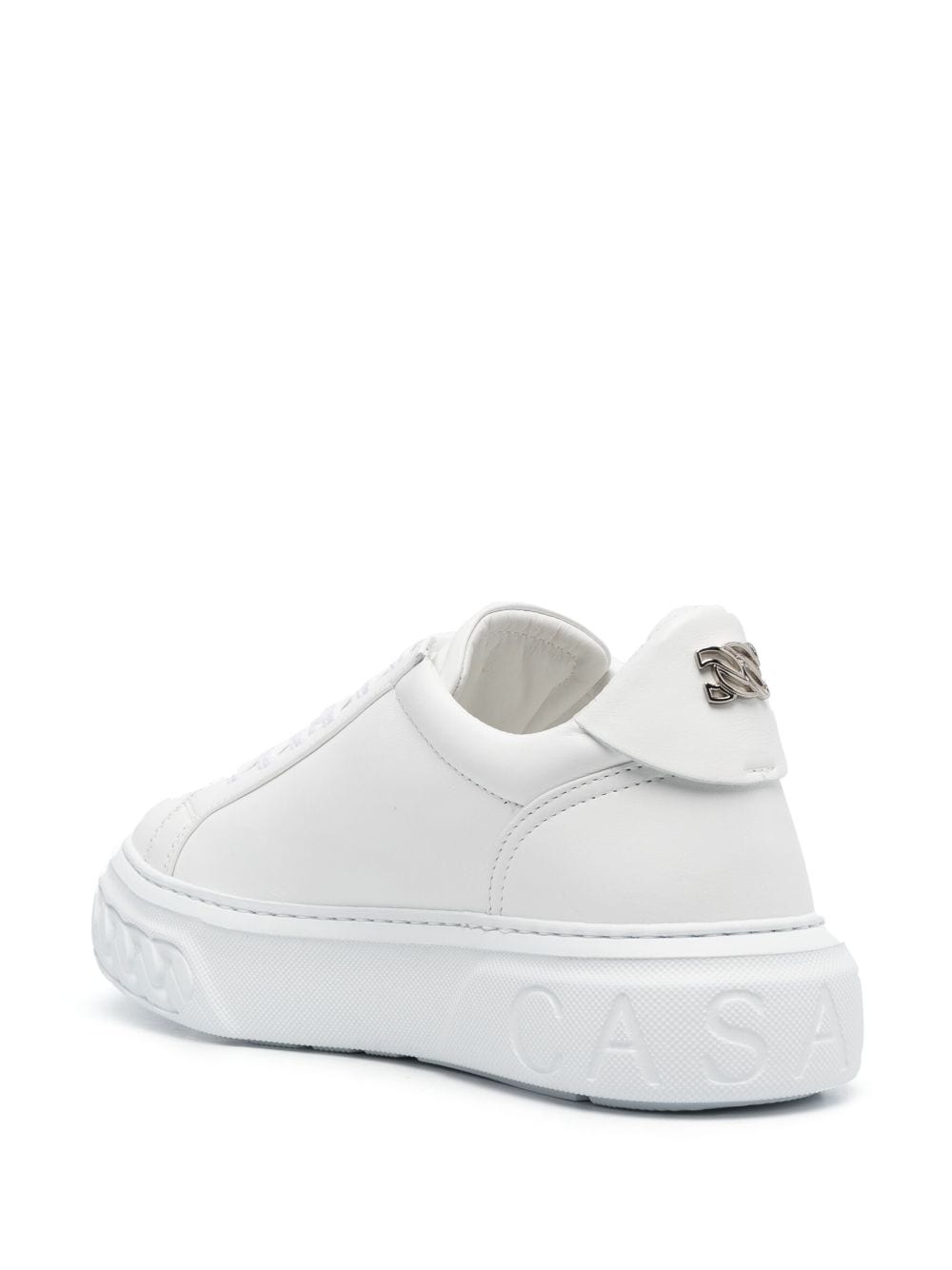low-top leather sneakers - 3
