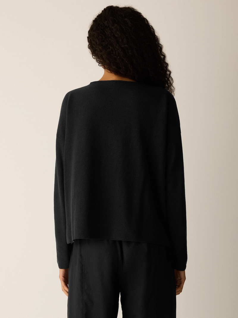 Organic Linen Cotton Jewel Neck Box-Top 4