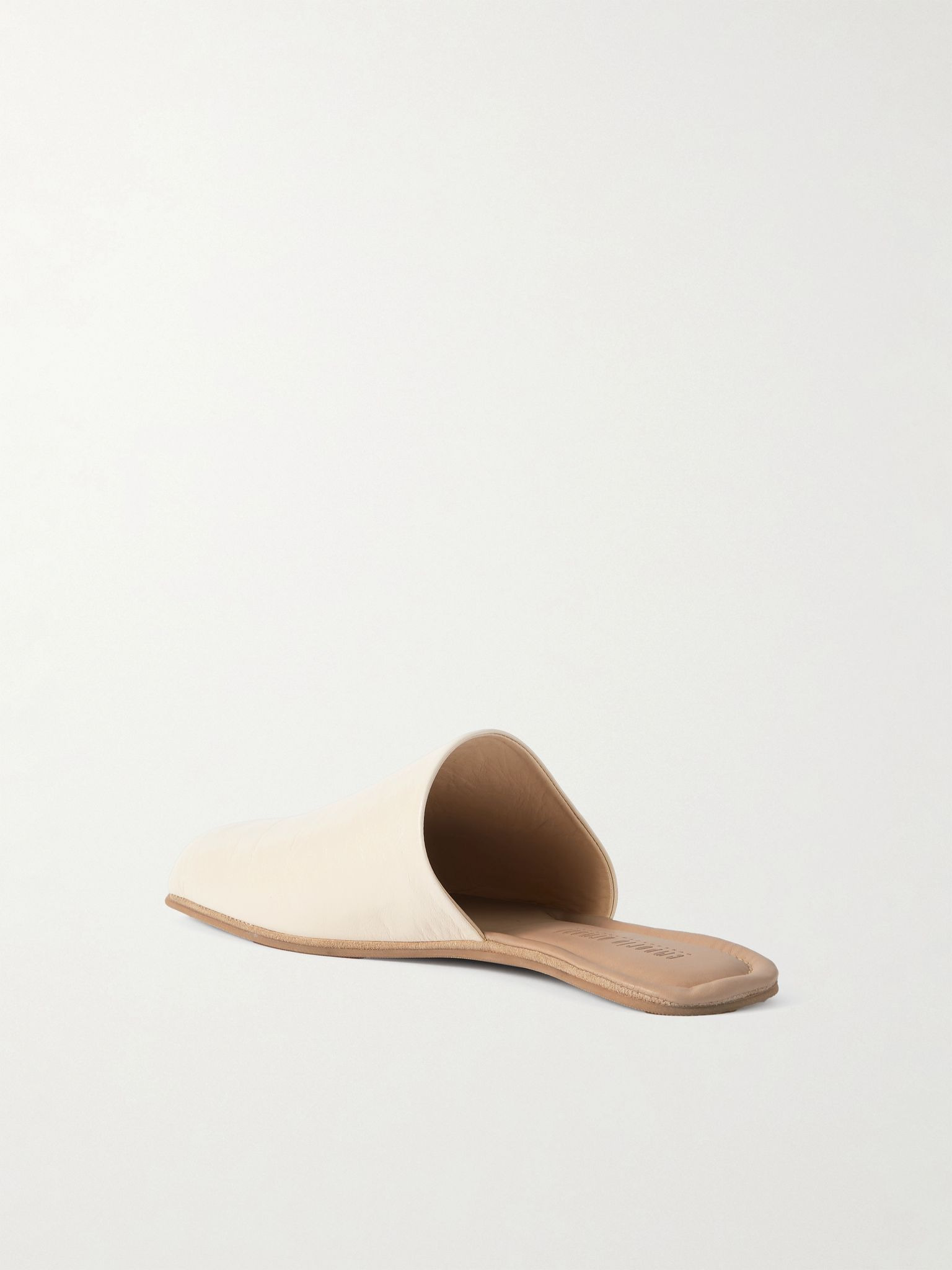 + Emporio Armani Cigarr Leather Slippers Cream - 3