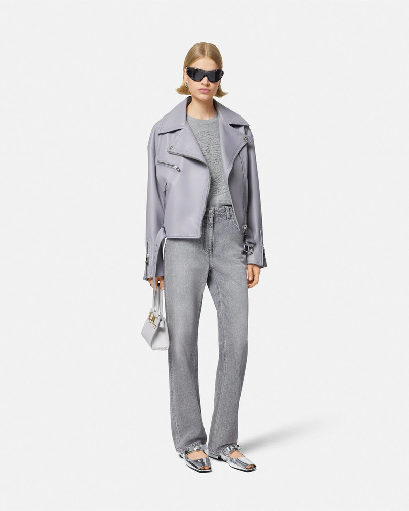 VERSACE Leather Biker Jacket outlook