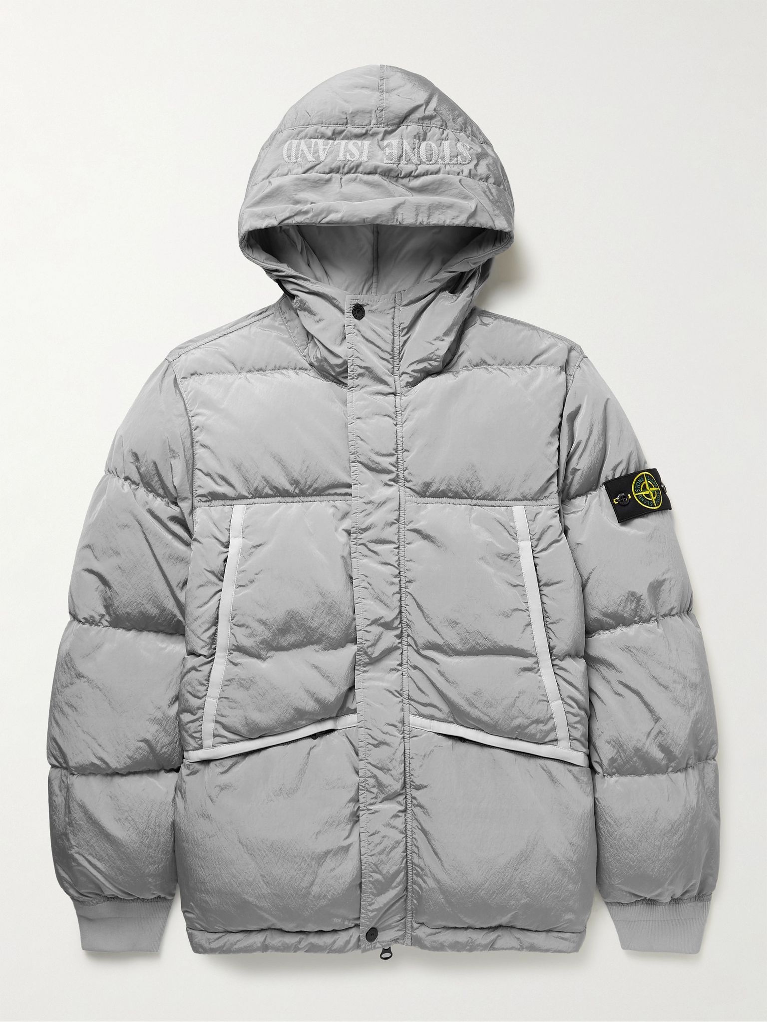 Quilted Hooded Nylon Down Jacket - 1