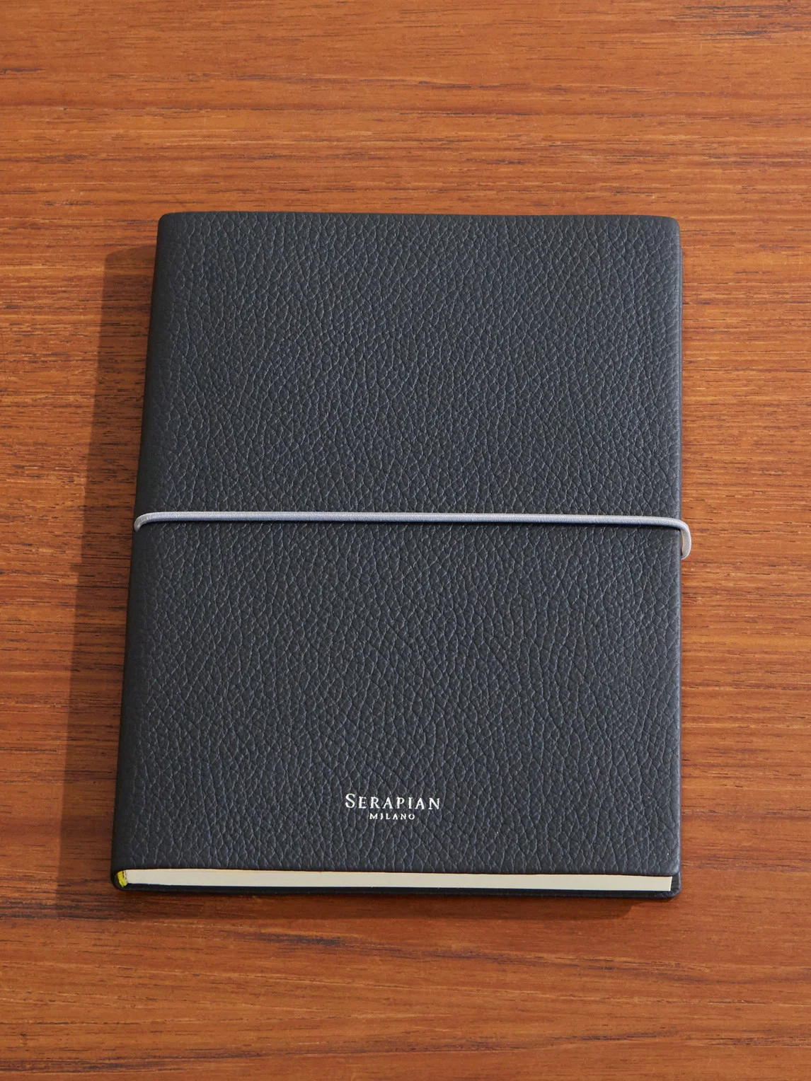 Medium Textured-Leather Notebook - 1