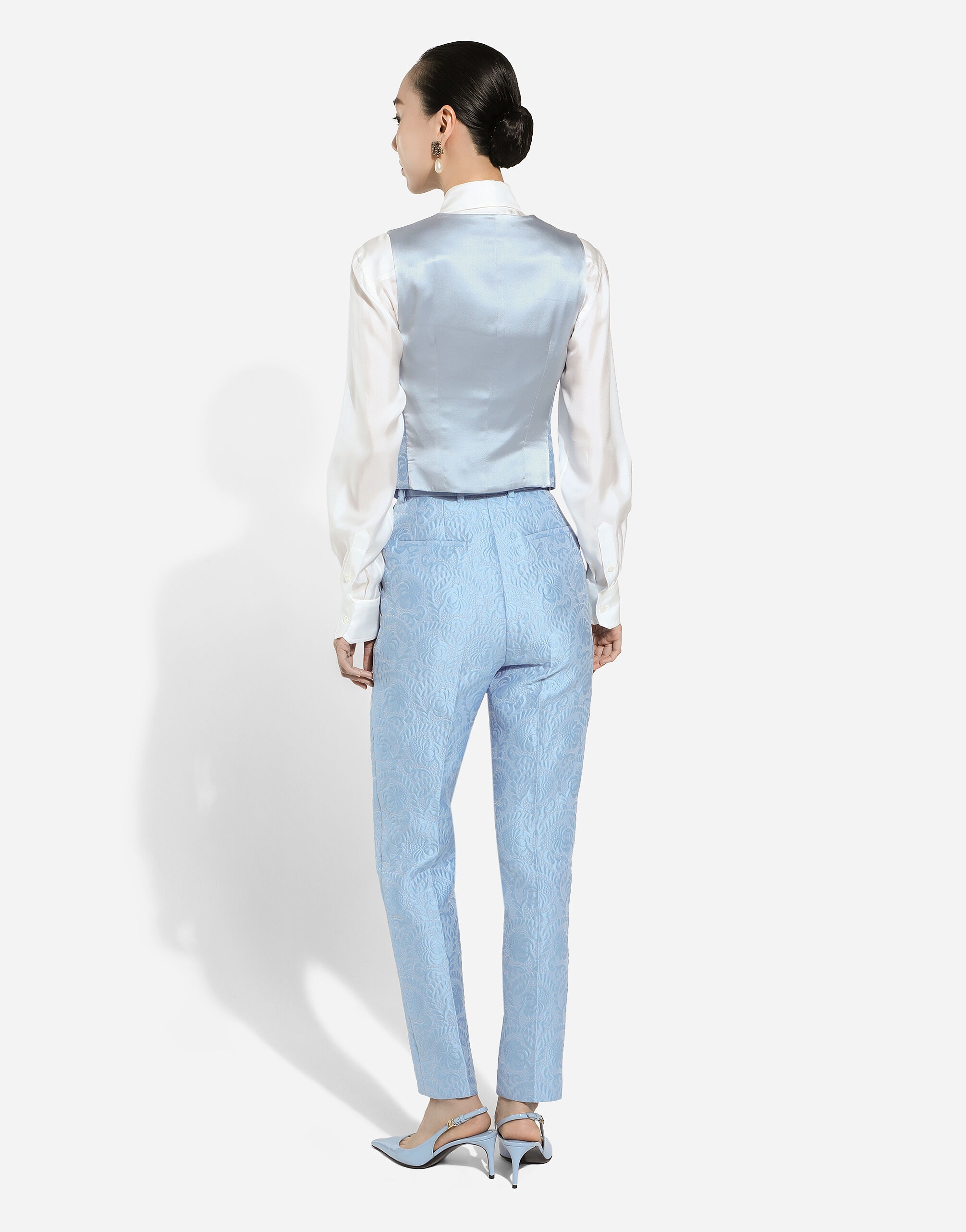 Tailored floral quilted jacquard pants - 3