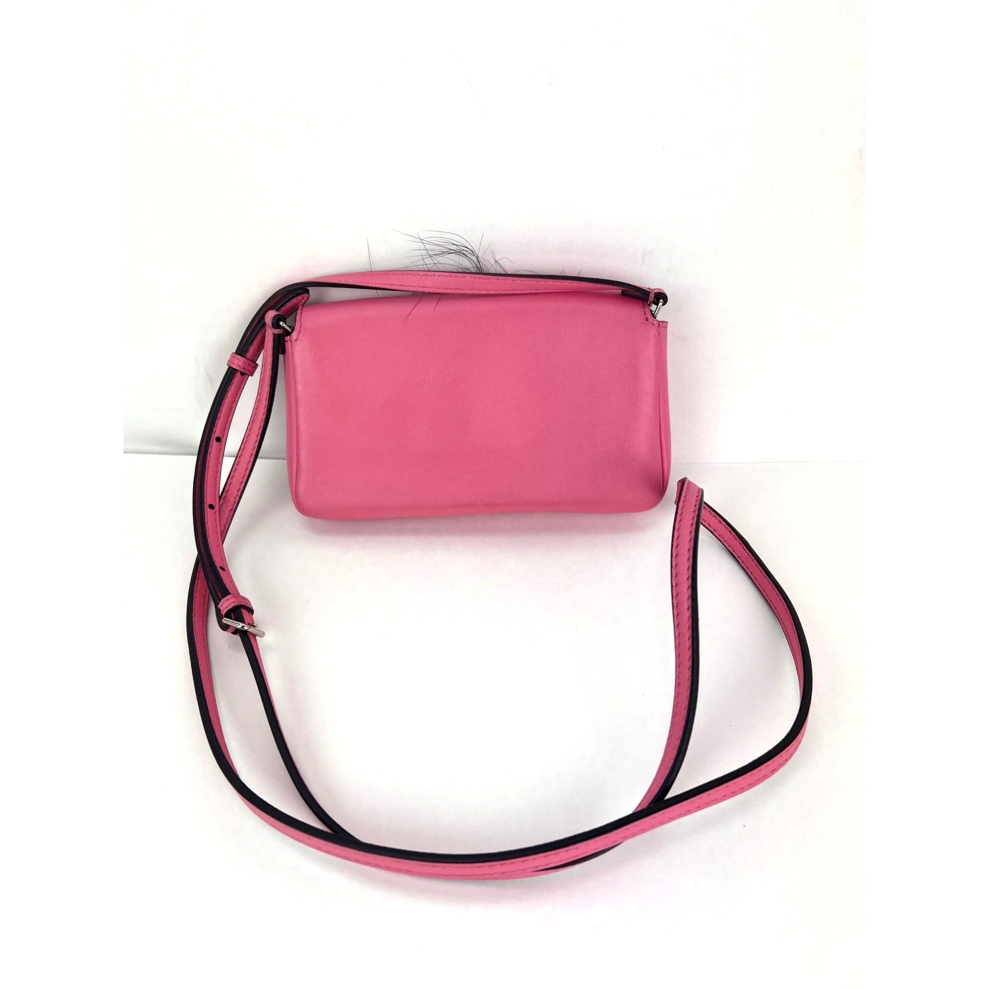 Fendi Monster Baguette Pink Leather Micro Crossbody Bag - 2