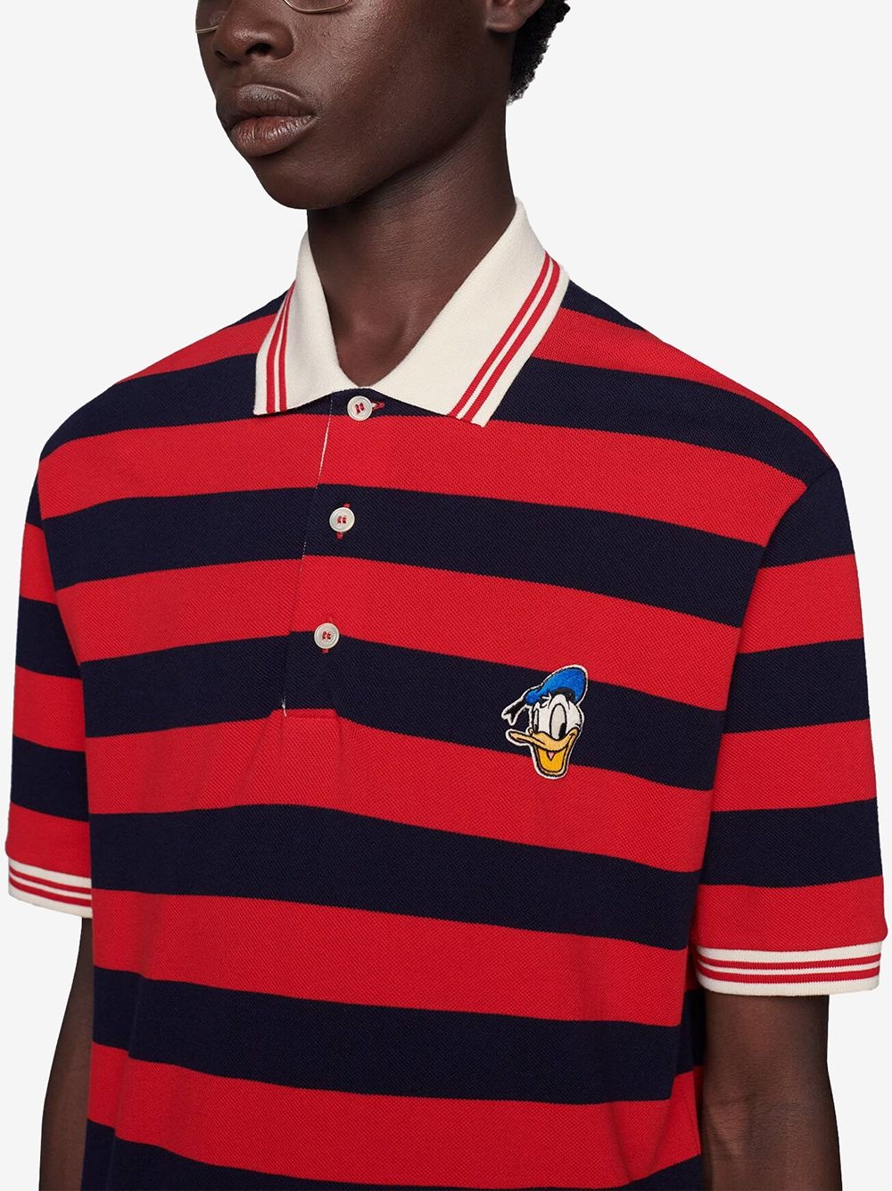 x Disney appliquéd striped polo shirt - 5