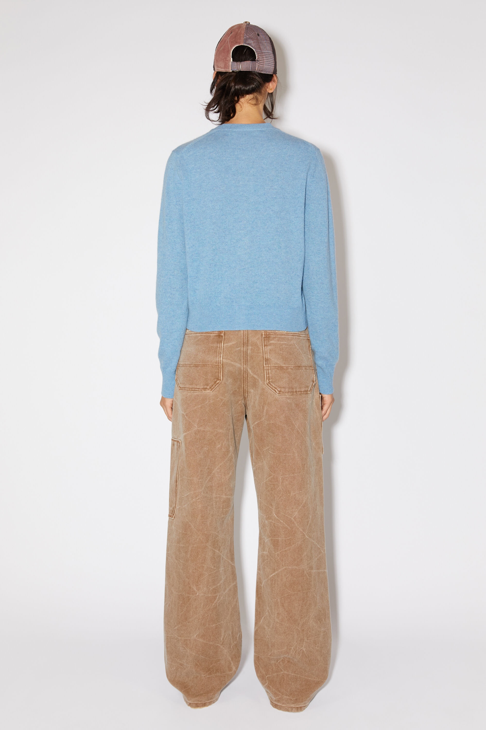 Crew neck cardigan - Steel blue melange - 3