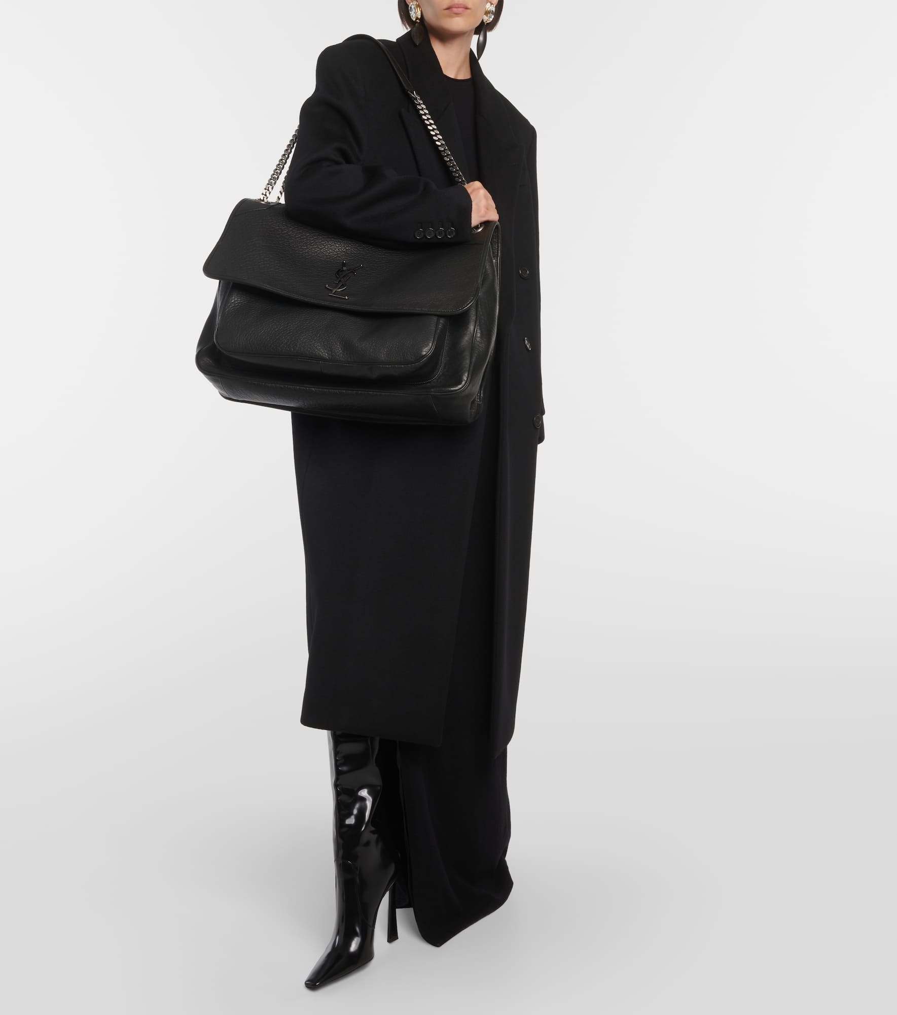 SAINT LAURENT Niki Jumbo leather shoulder bag | REVERSIBLE