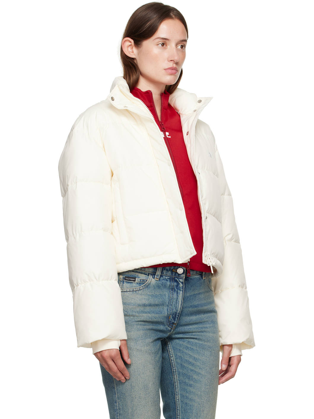 Off-White Cropped Puffer Jacket - 2
