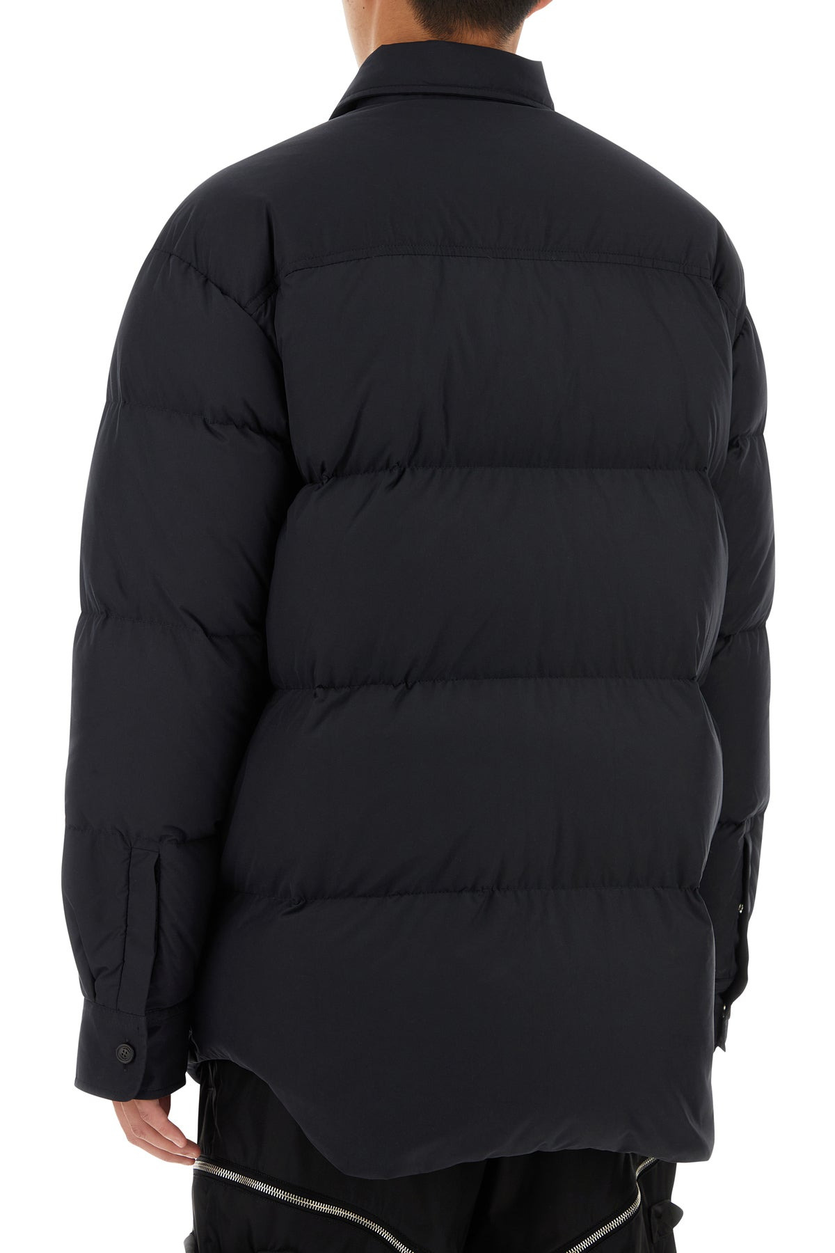 Black polyester down jacket - 4