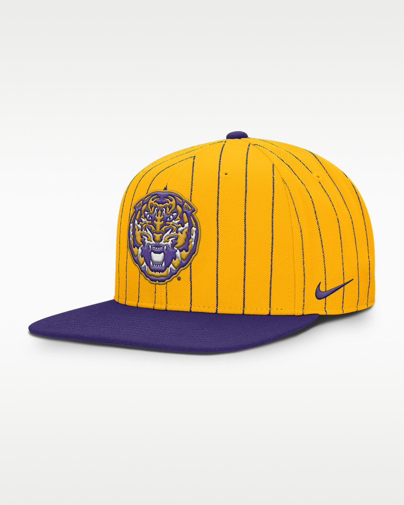 LSU Primetime Pin Stripe 2-Tone Men's Nike Dri-FIT College Adjustable Hat 1