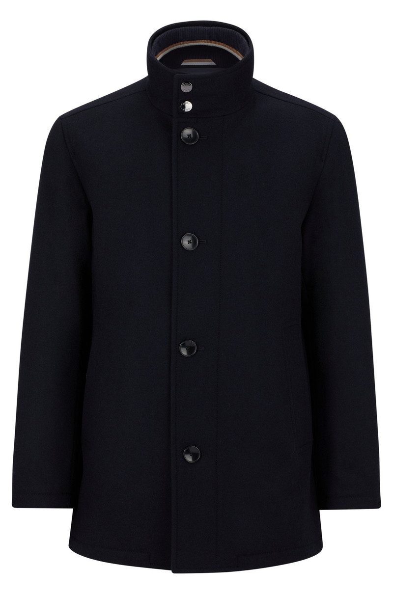 REGULAR-FIT COAT IN A MELANGE WOOL BLEND 1
