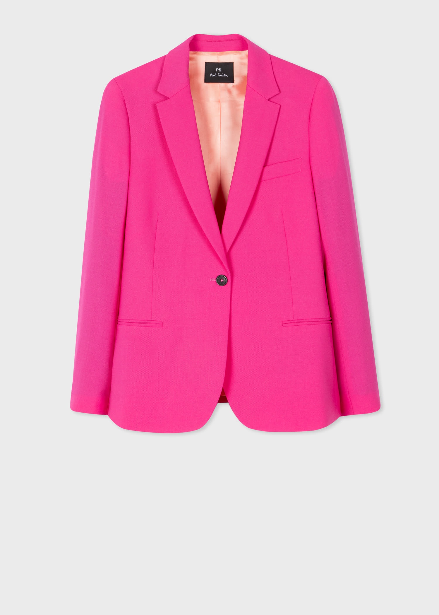 Bright Pink Wool Hopsack Blazer - 1