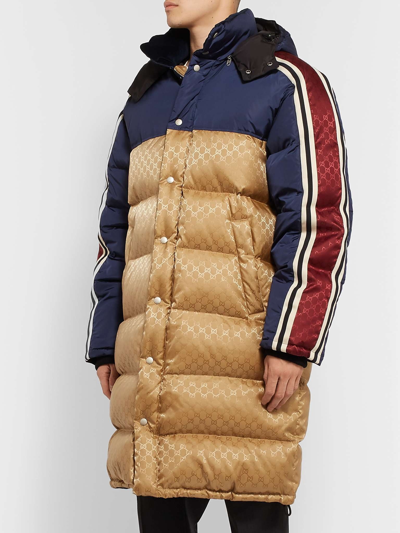 Oversized Quilted Logo-Jacquard Shell Hooded Down Jacket - 4