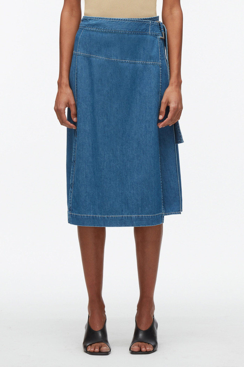 3.1 Phillip Lim Chambray Wrap Skirt outlook