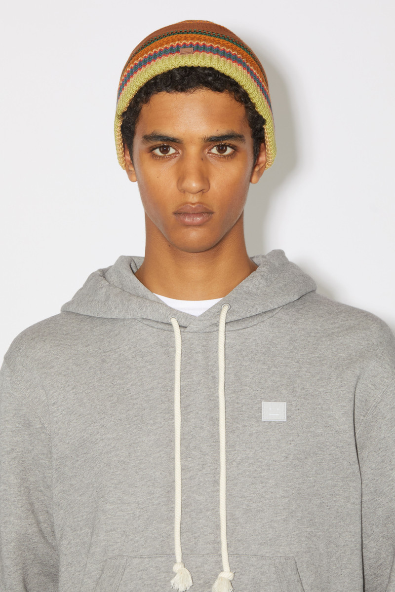 Stripe knit beanie - Cinnamon brown/multi 3