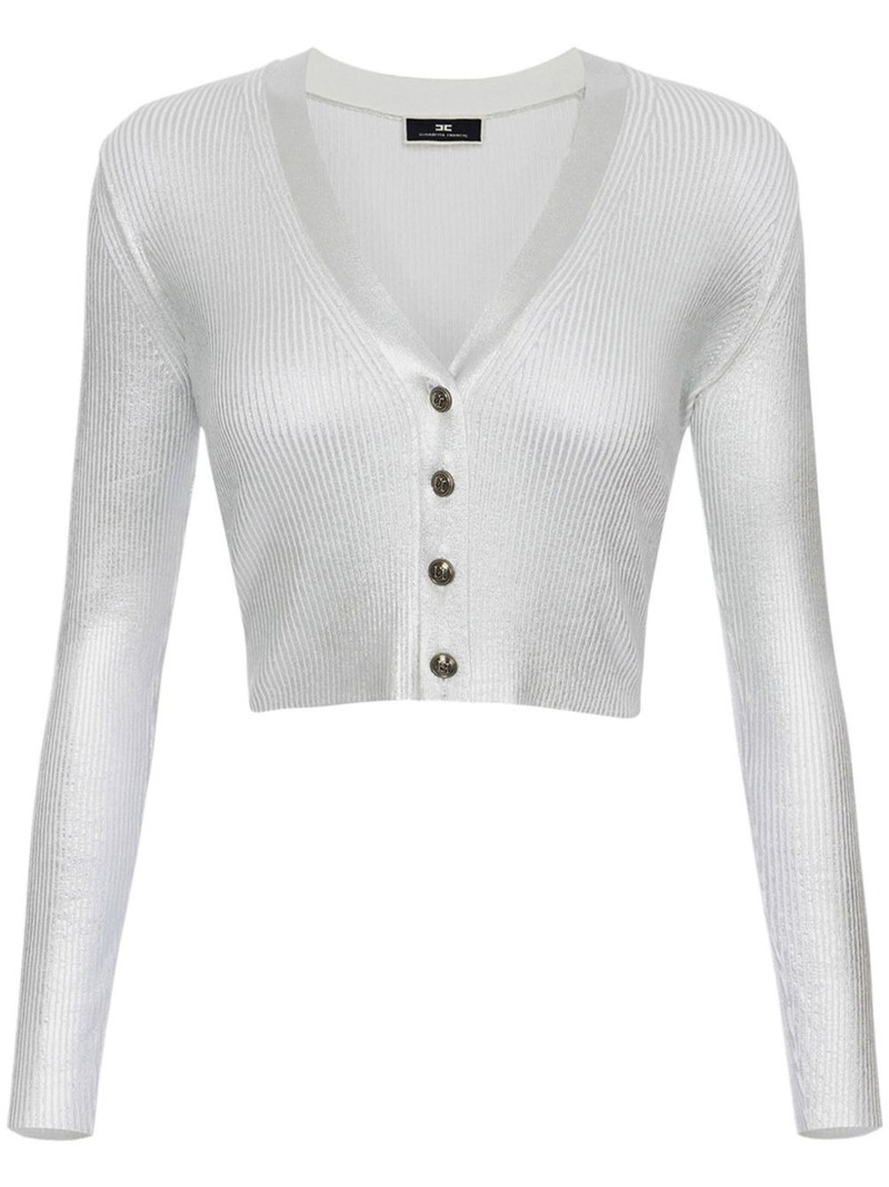 laminated cropped cardigan 1