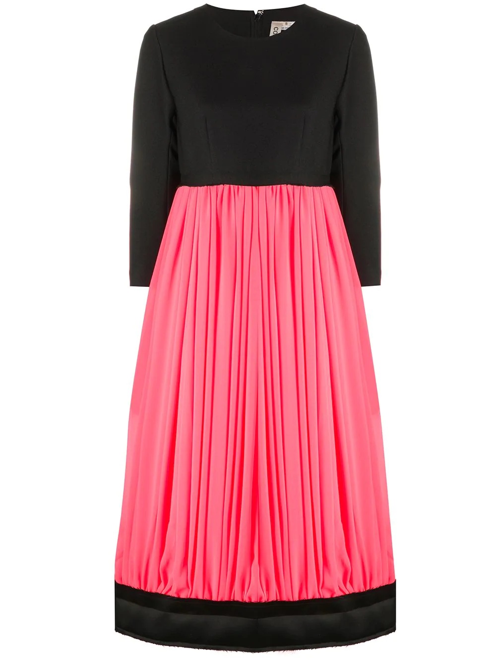 pleated contrast dress  - 1