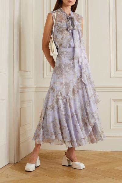 Erdem Harlow asymmetric floral-print silk-georgette midi skirt outlook
