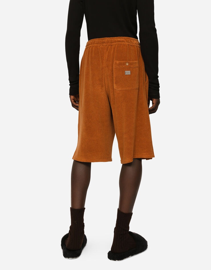 Terrycloth jogging shorts with logo tag - 4
