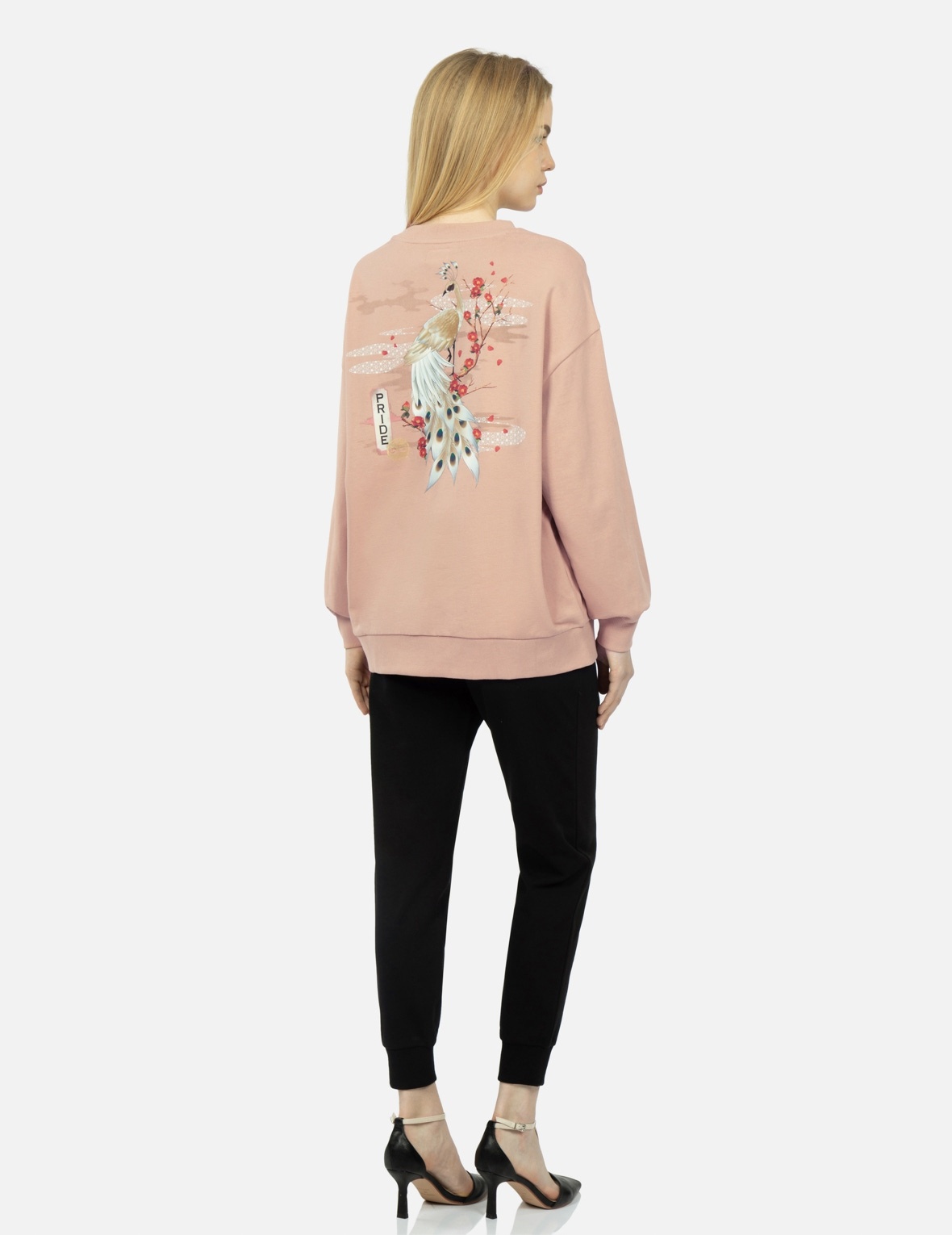 PEACOCK AND TSUBAKI PRINT SWEATSHIRT - 3