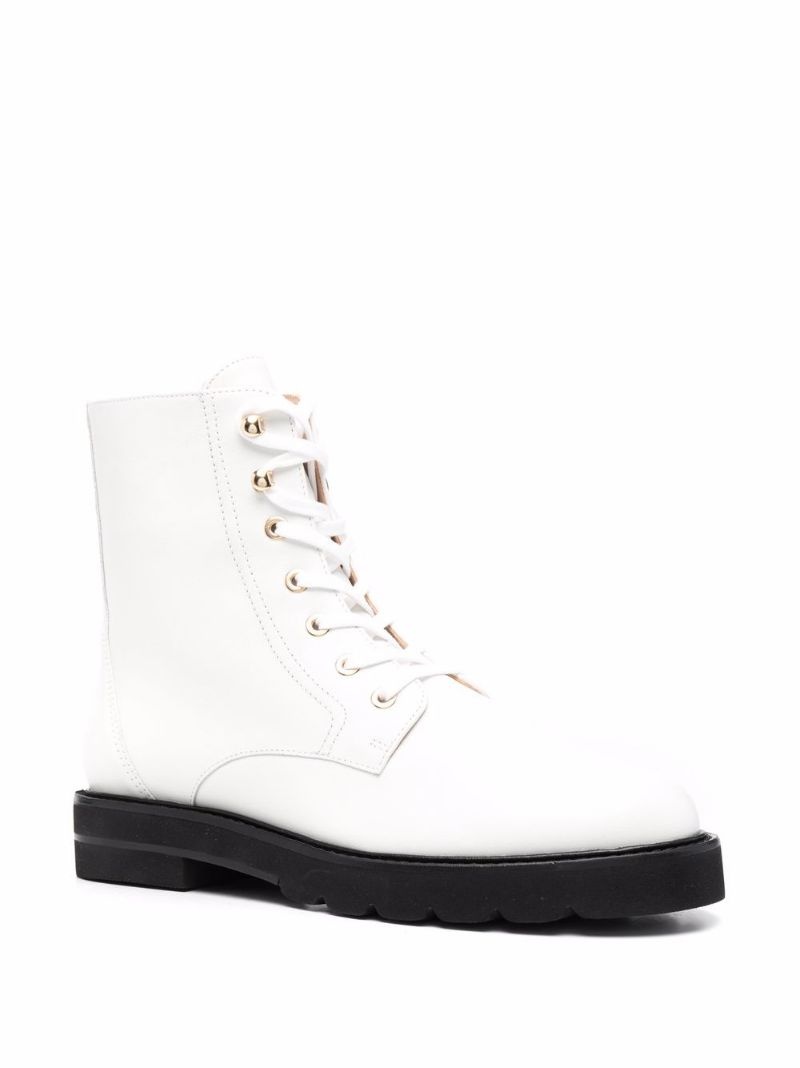 lace-up leather ankle boots - 4