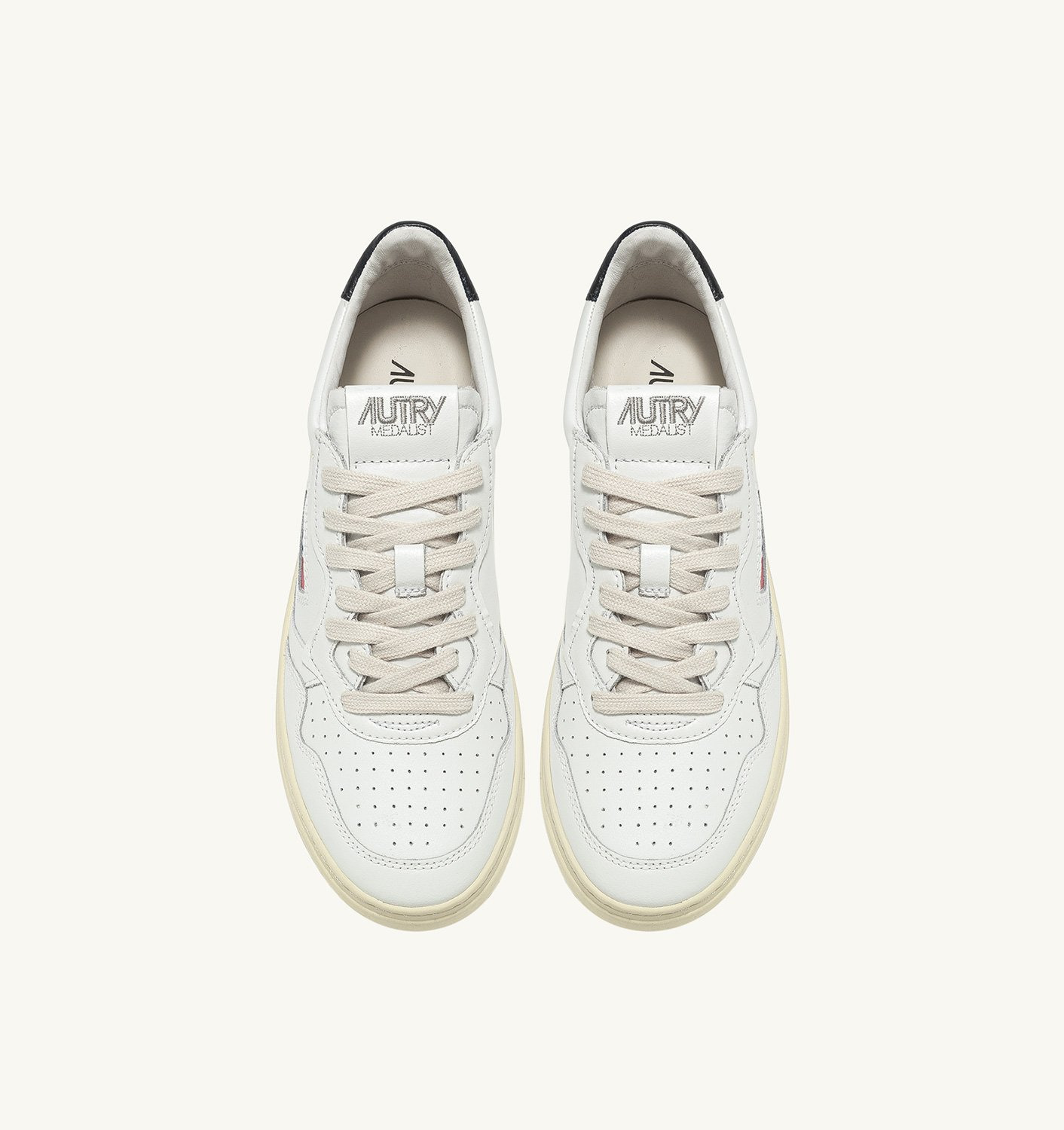 MEDALIST LOW SNEAKERS IN WHITE AND BLACK LEATHER - 5