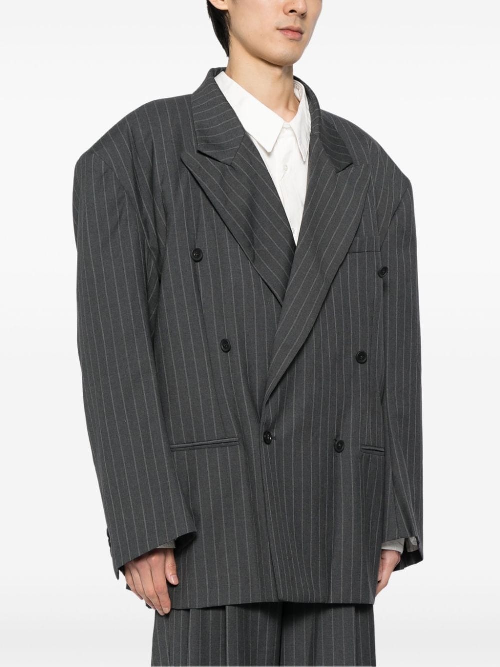 striped double-breasted blazer - 3