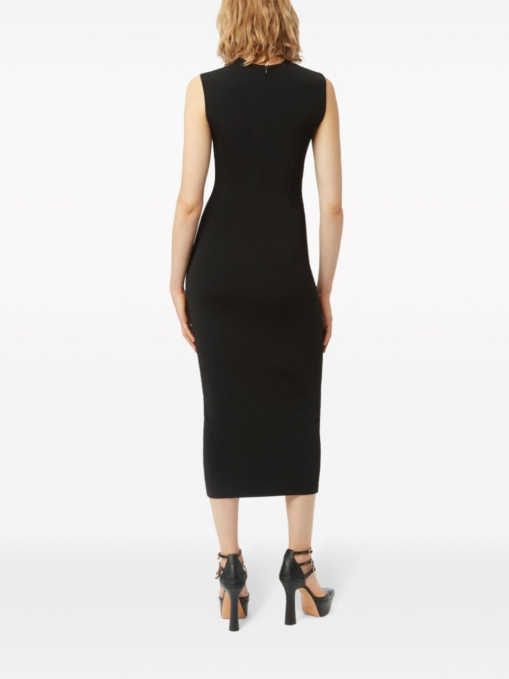 crew-neck sleeveless midi dress - 3