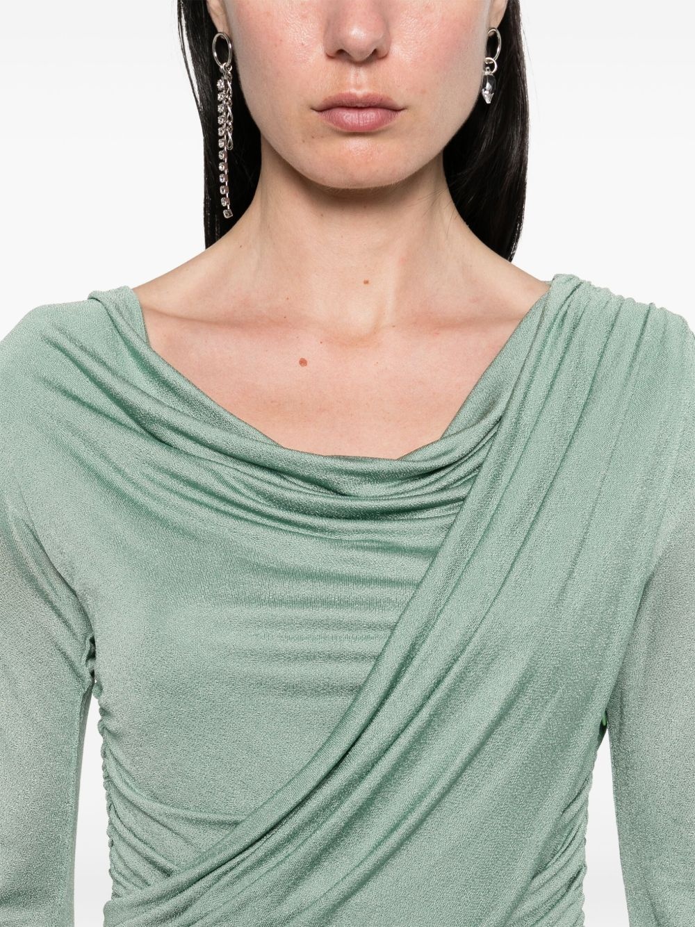draped midi dress - 5