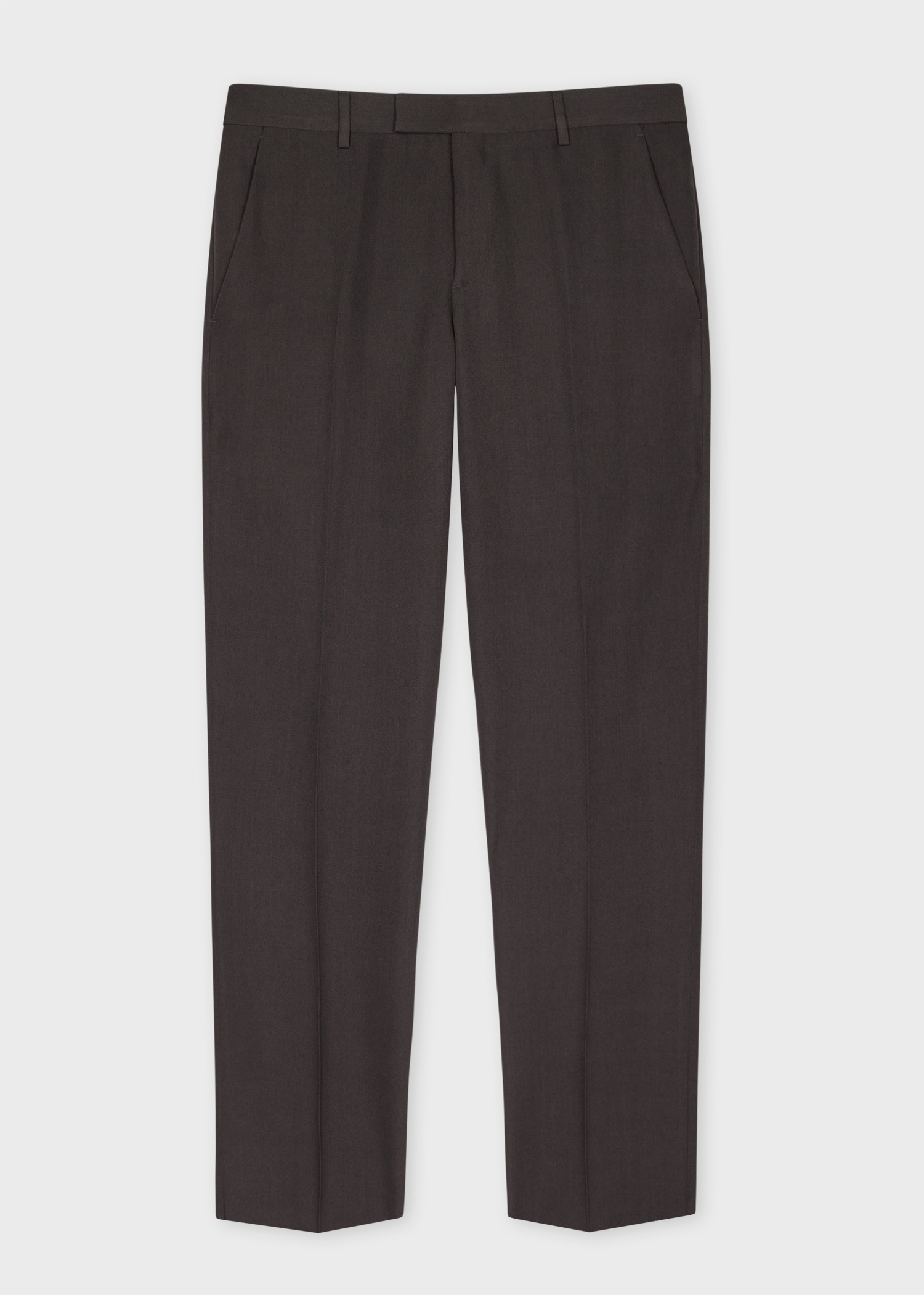 Straight-Fit Charcoal Wool Trousers - 1