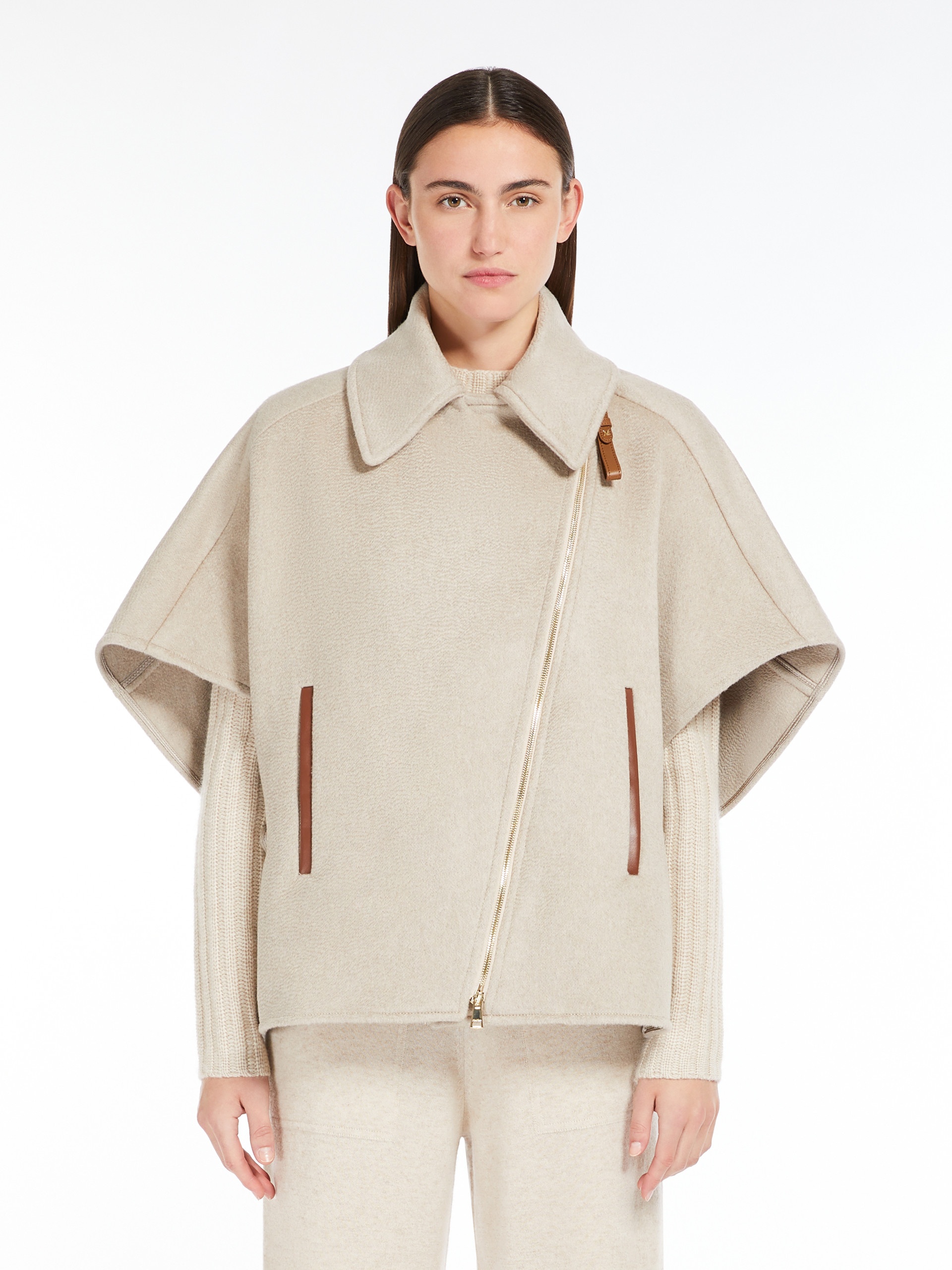 SEGNALE Cashmere biker jacket cape - 3