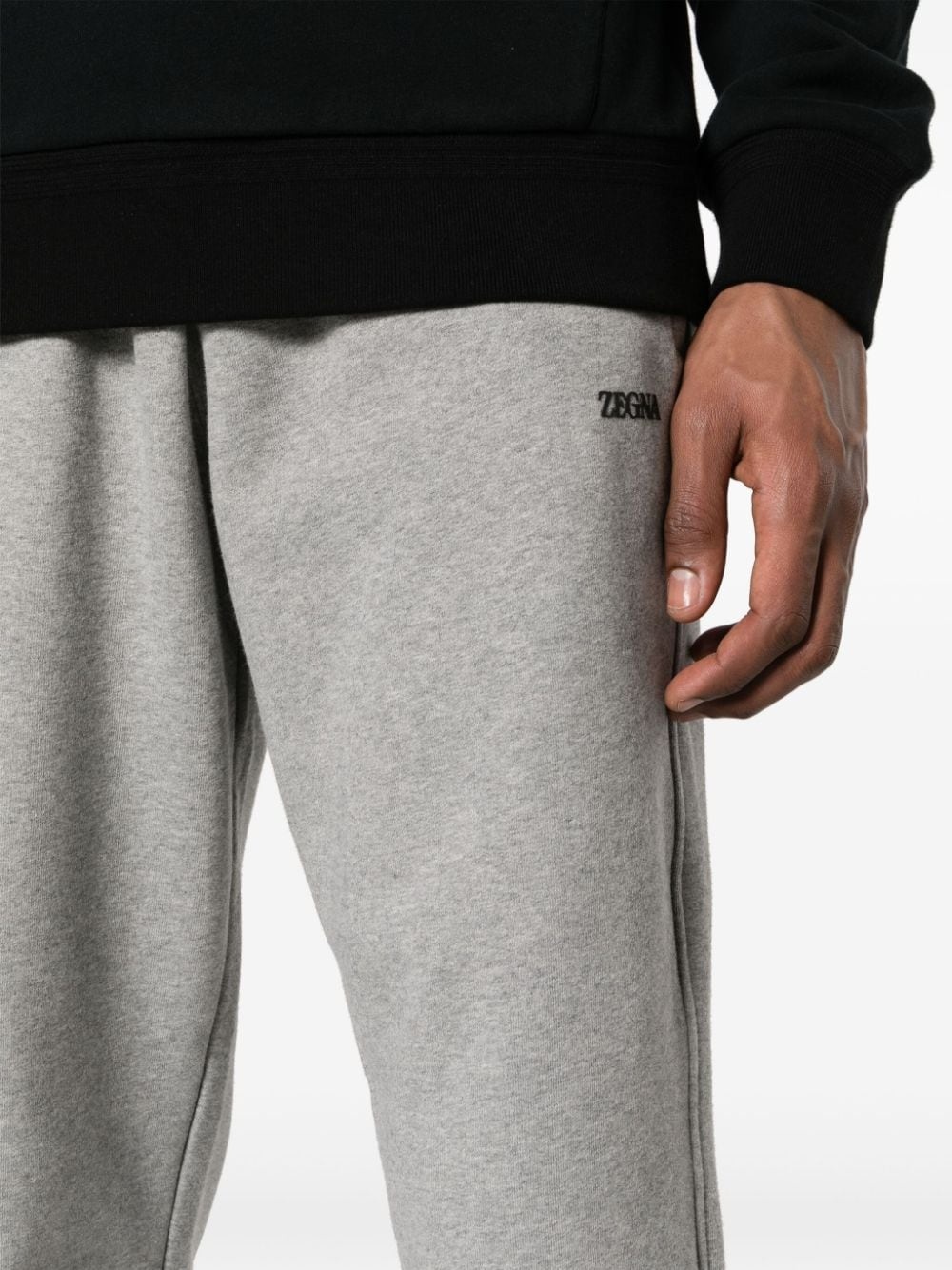 logo-appliquÃ© cotton track trousers - 10