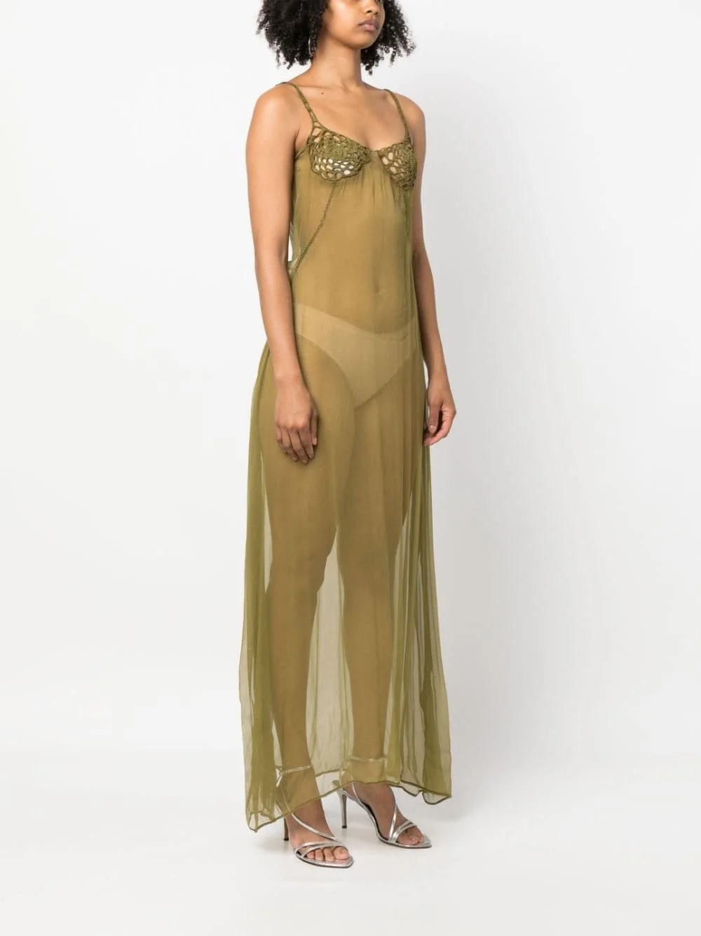 ISA BOULDER crochet-insert mesh dress | REVERSIBLE