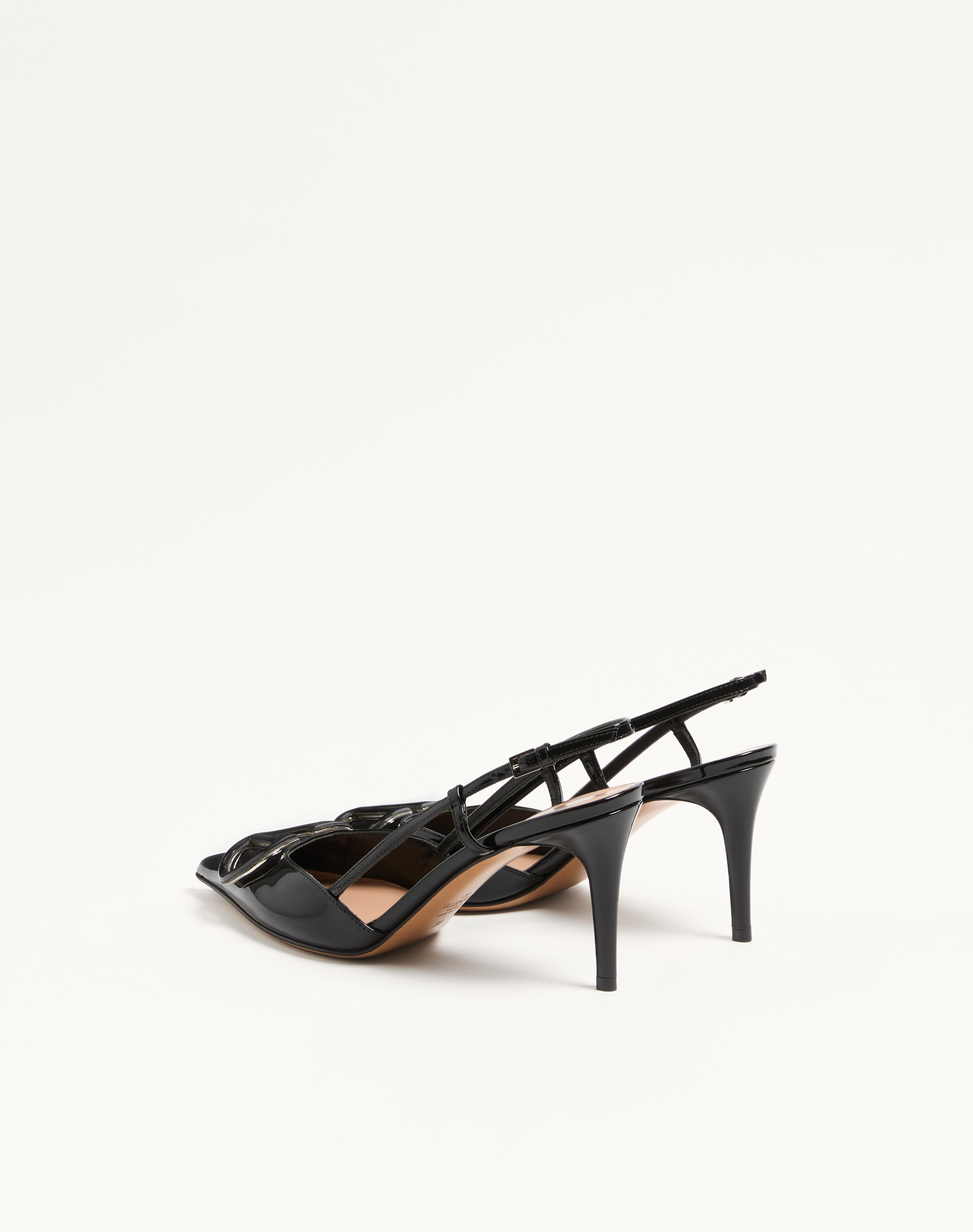 VLOGO SIGNATURE PATENT LEATHER SLINGBACK PUMP 80MM / 3.15 IN. - 5