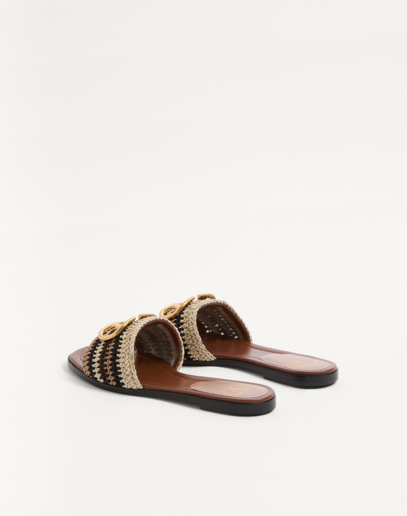 Valentino VLOGO SIGNATURE SLIDE SANDAL WITH CROCHET EMBROIDERY outlook